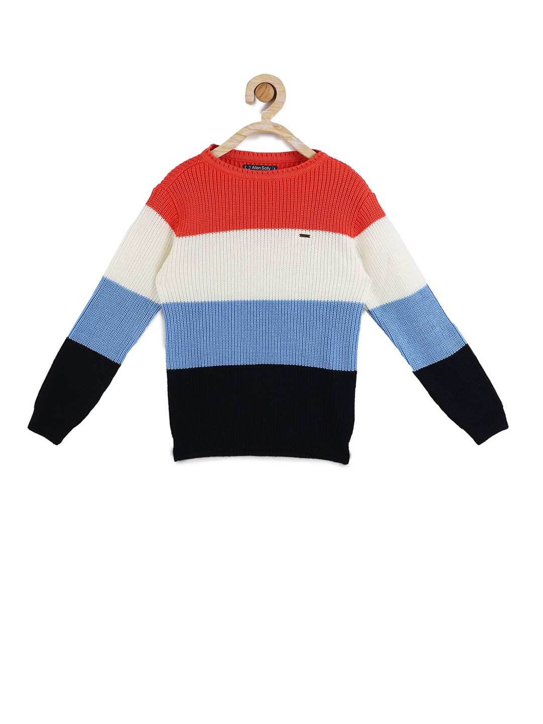 

Allen Solly Junior Boys Red & Blue Colourblocked Pullover