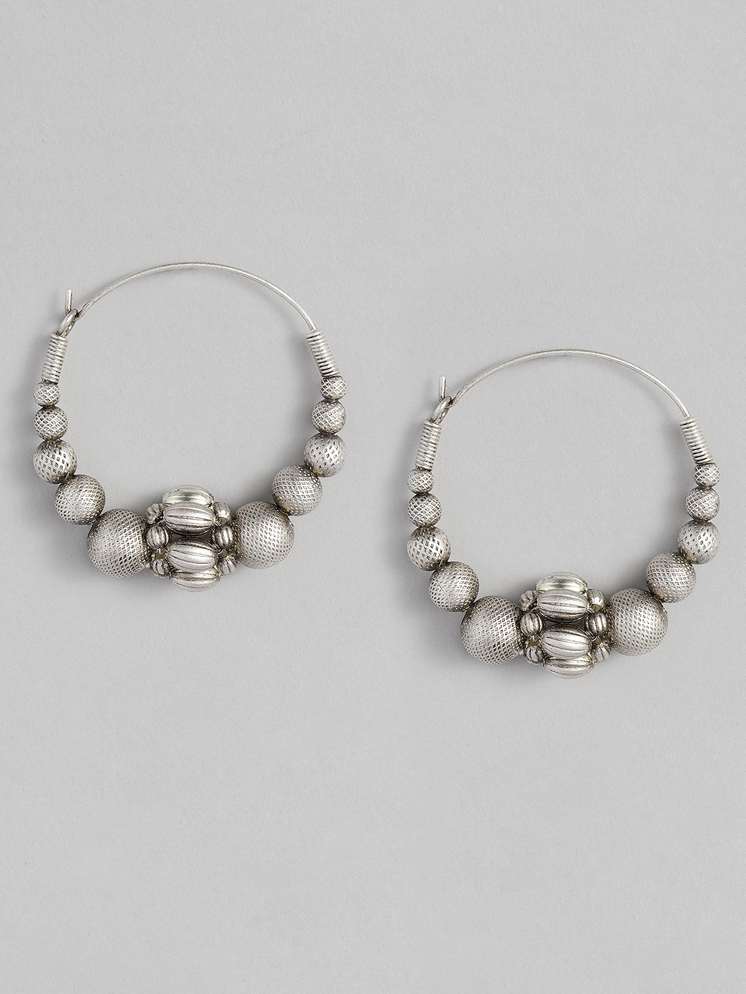 

AccessHer Silver-Toned Circular Hoop Earrings