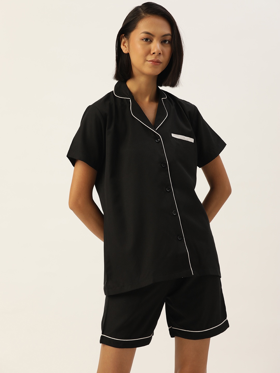 

JAINISH Women Black Night suit LNS_002