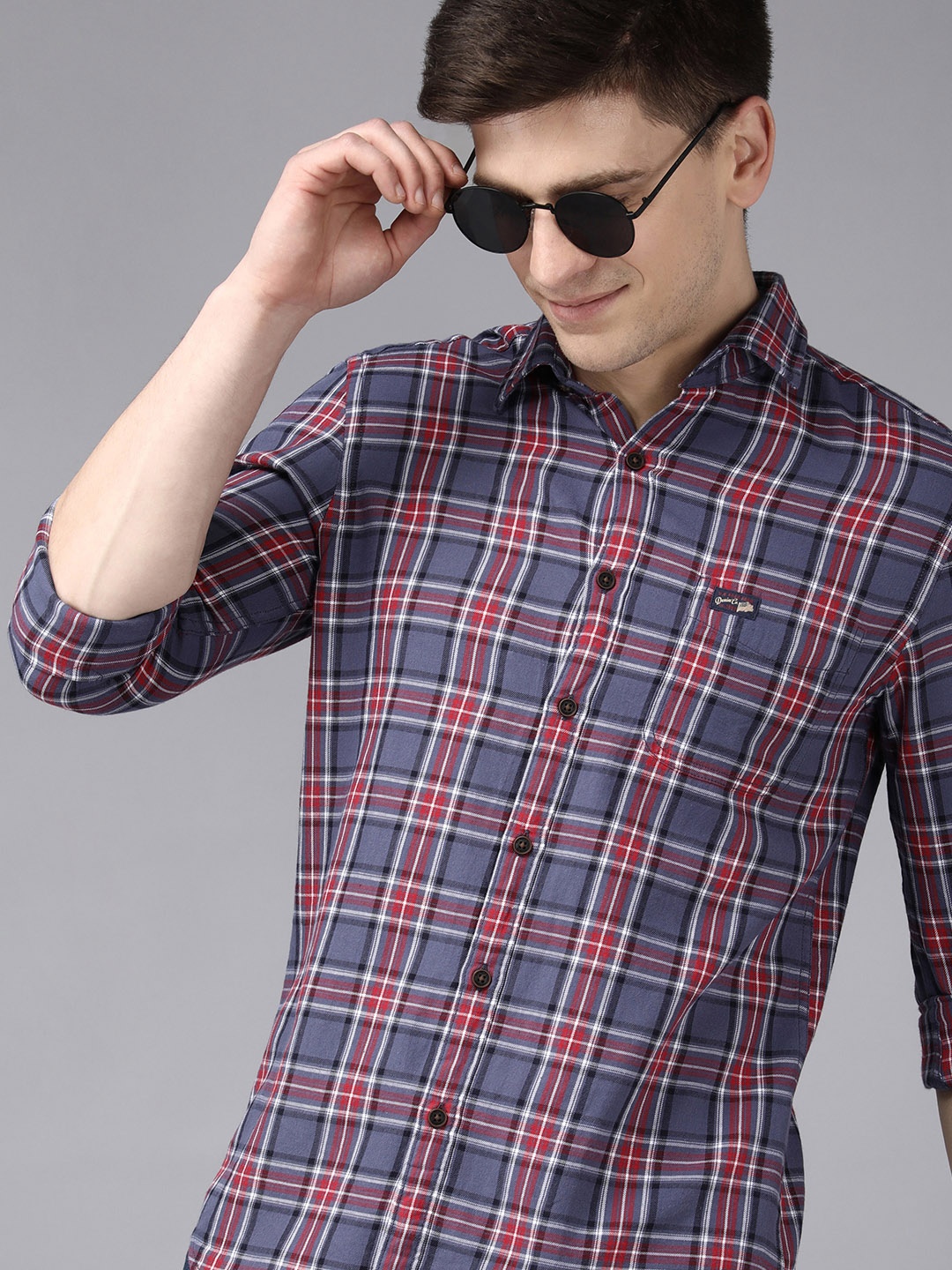 

U S Polo Assn Denim Co Men Red Tartan Checks Casual Shirt