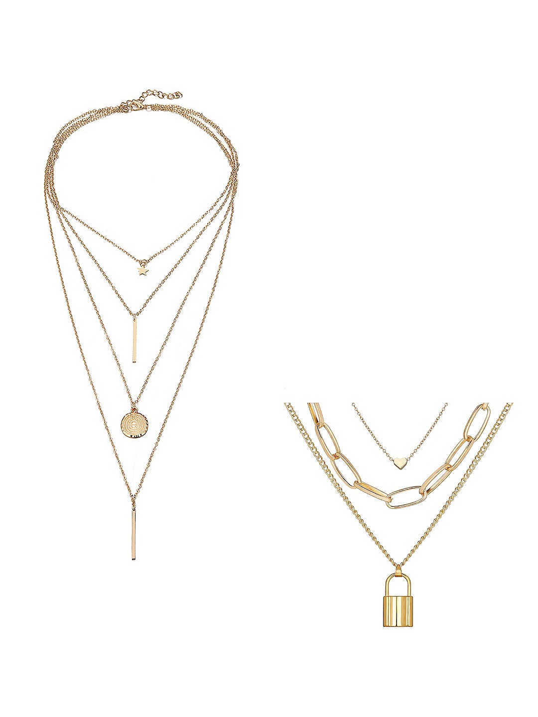 

Vembley Set Of 2 Gold-Plated Layered Necklace