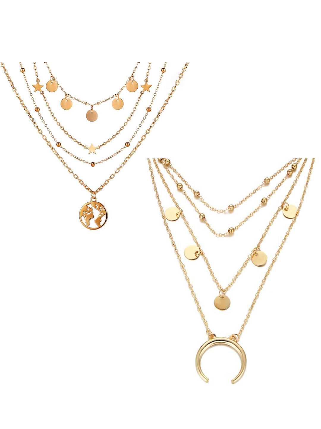 

Vembley Women Set Of 2 Gold-Plated Layered Necklace