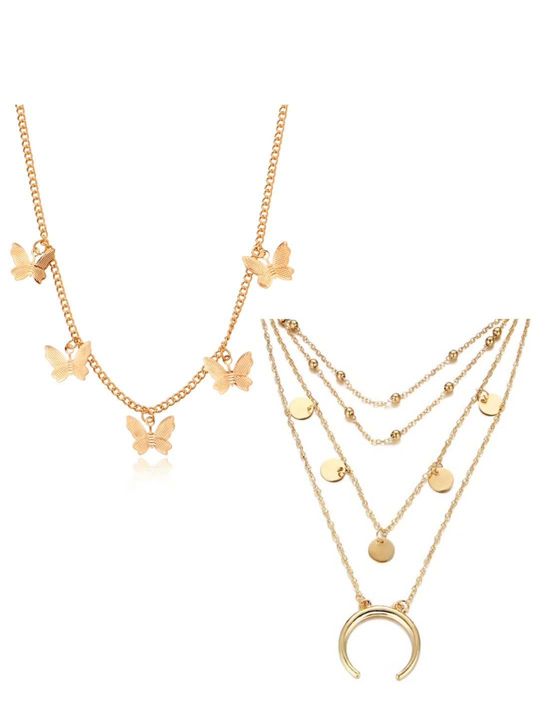

Vembley Set Of 2 Gold-Toned Gold-Plated Layered Necklace