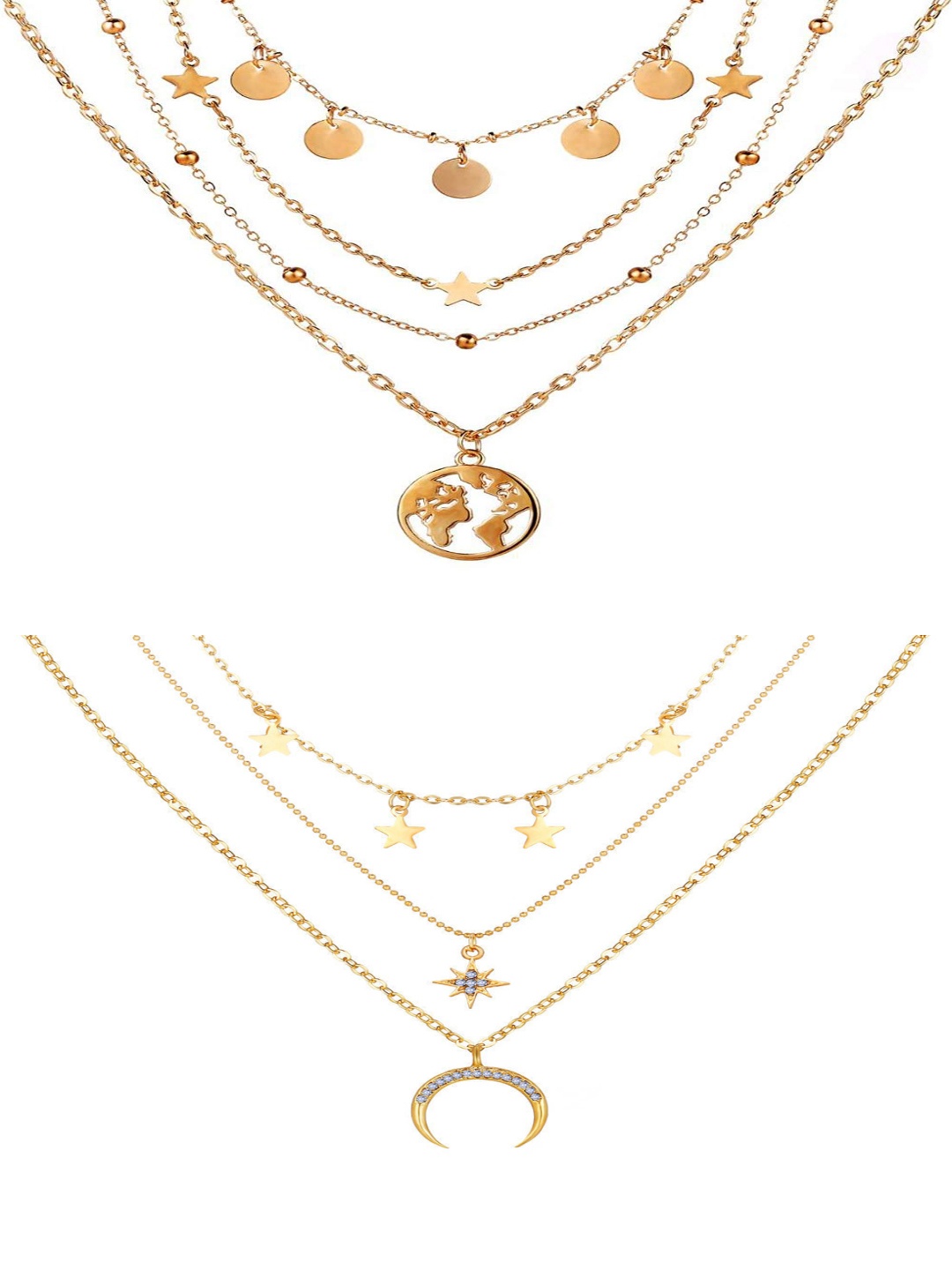 

Vembley Women Set Of 2 Gold-Plated Layered Necklace
