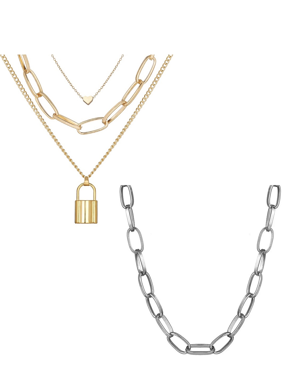 

Vembley Set of 2 Gold-Plated & Silver-Plated Layered Necklace