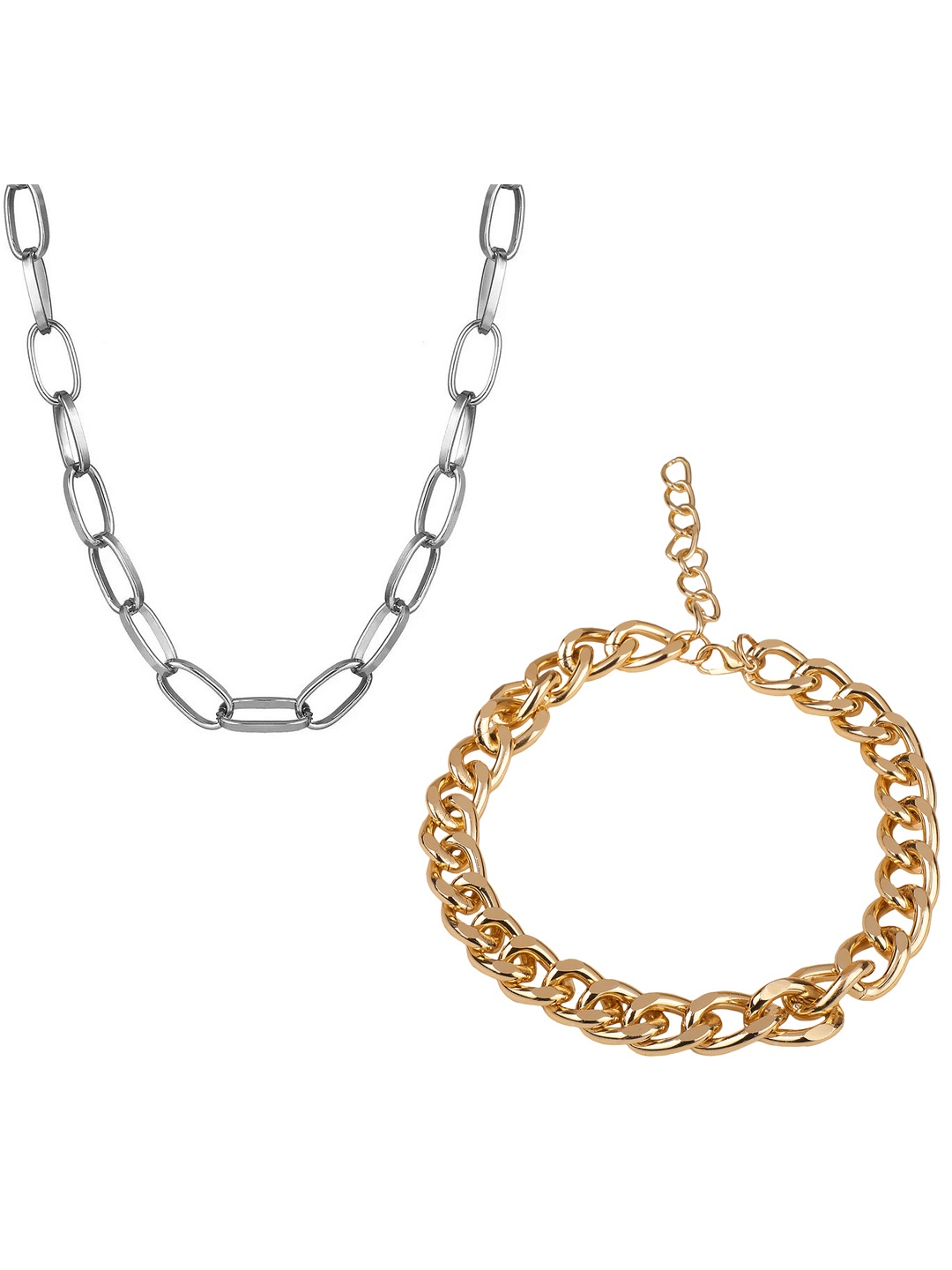 

Vembley Set Of 2 Gold & Silver-Plated Chunky Chain Pendant Necklace