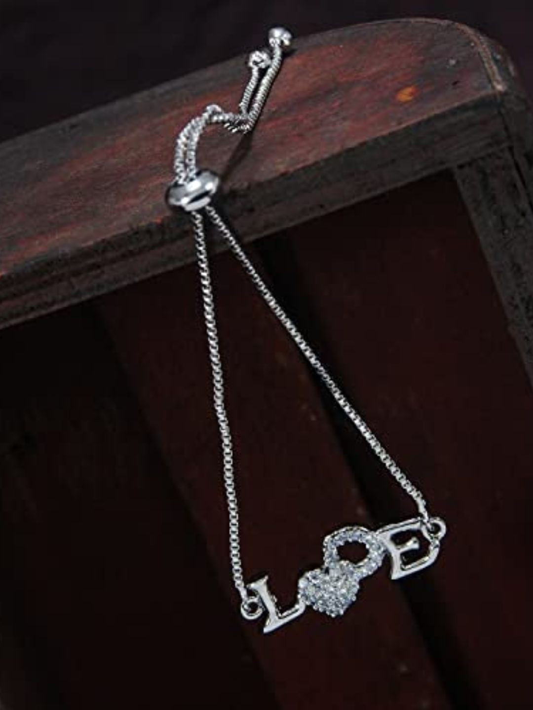 

I Jewels Women Silver-Toned Rhodium-Plated Link Bracelet