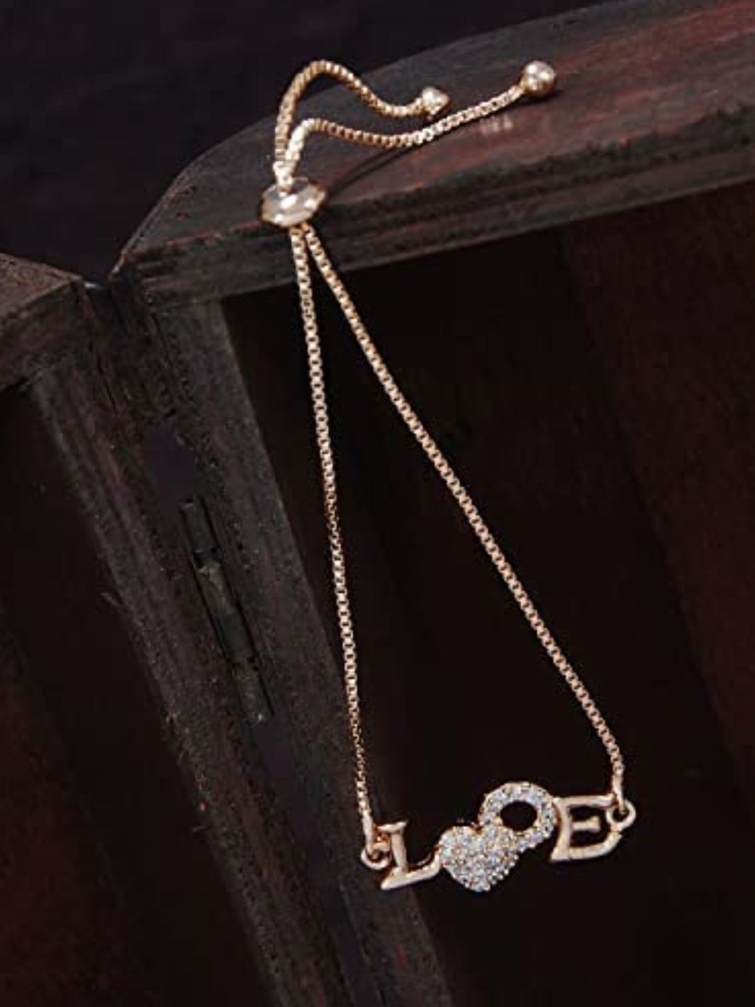 

I Jewels Women Rose Gold-Plated Link Bracelet