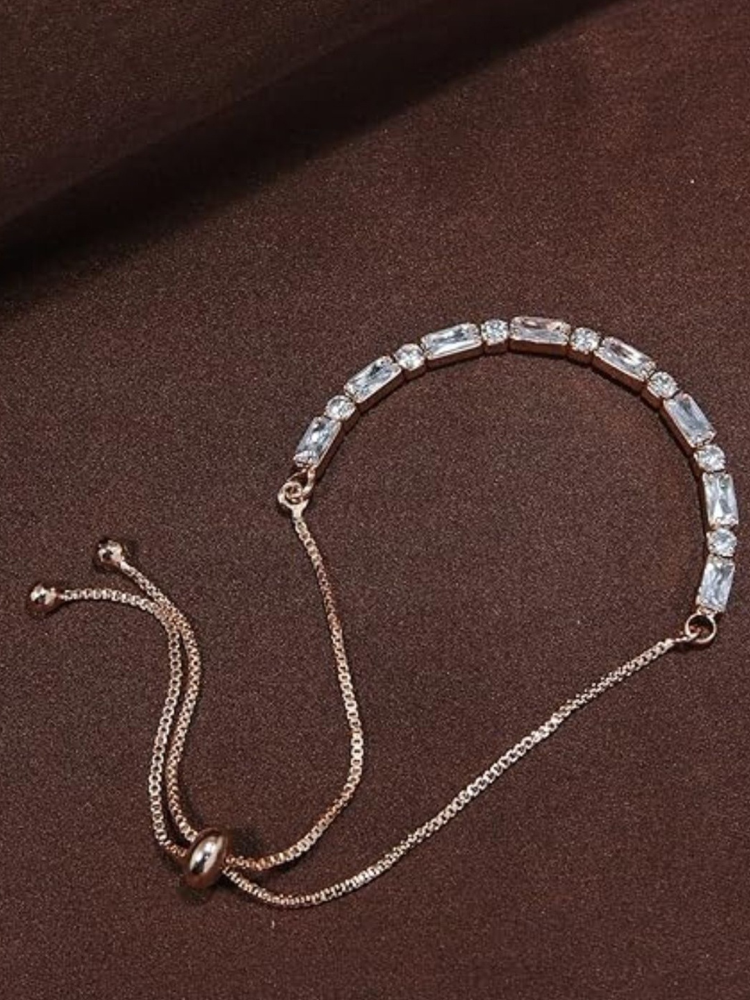 

I Jewels Women Rose Gold Rose Plated Link Bracelet