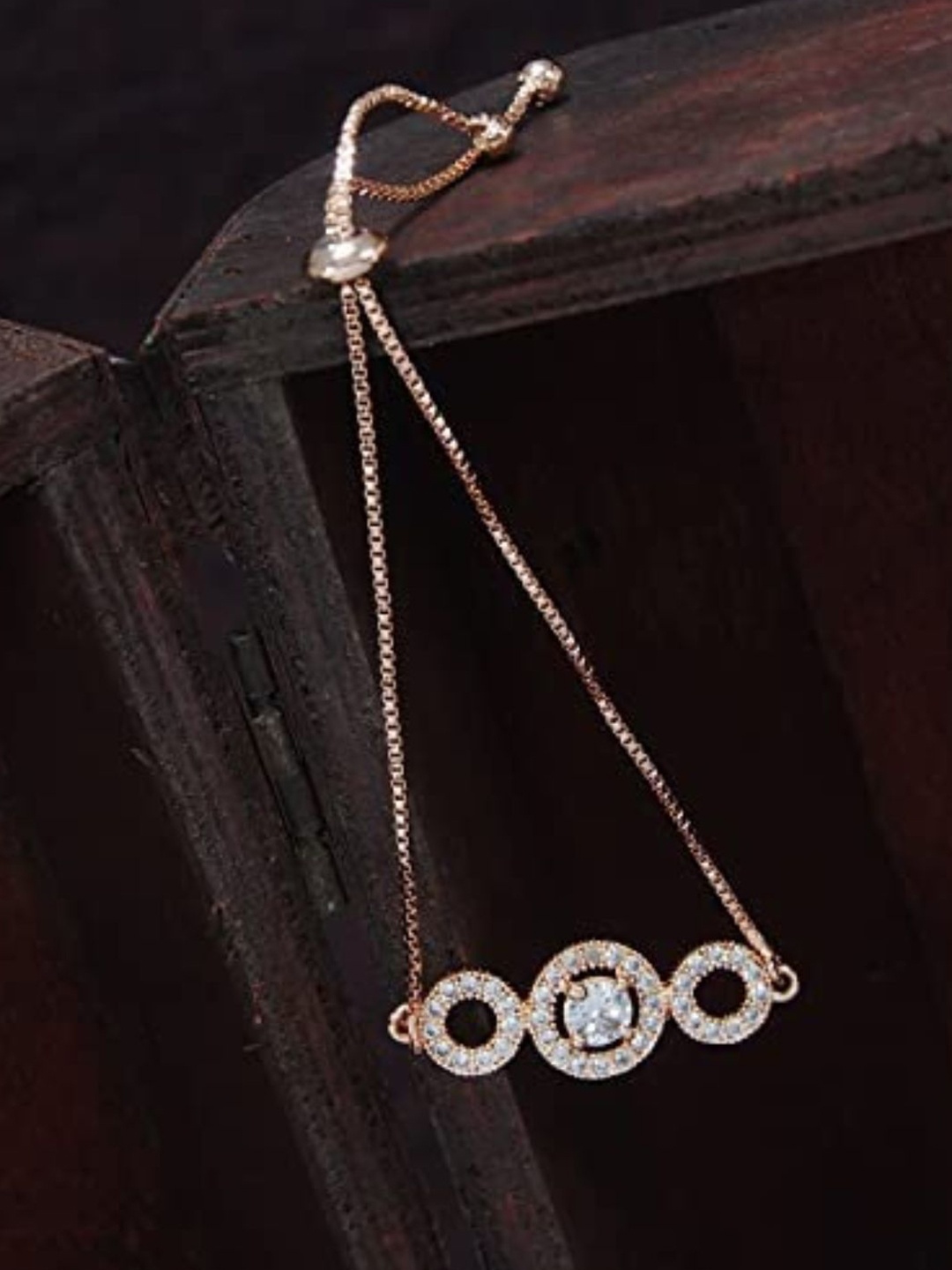 

I Jewels Women Rose Gold Rose Plated Link Bracelet