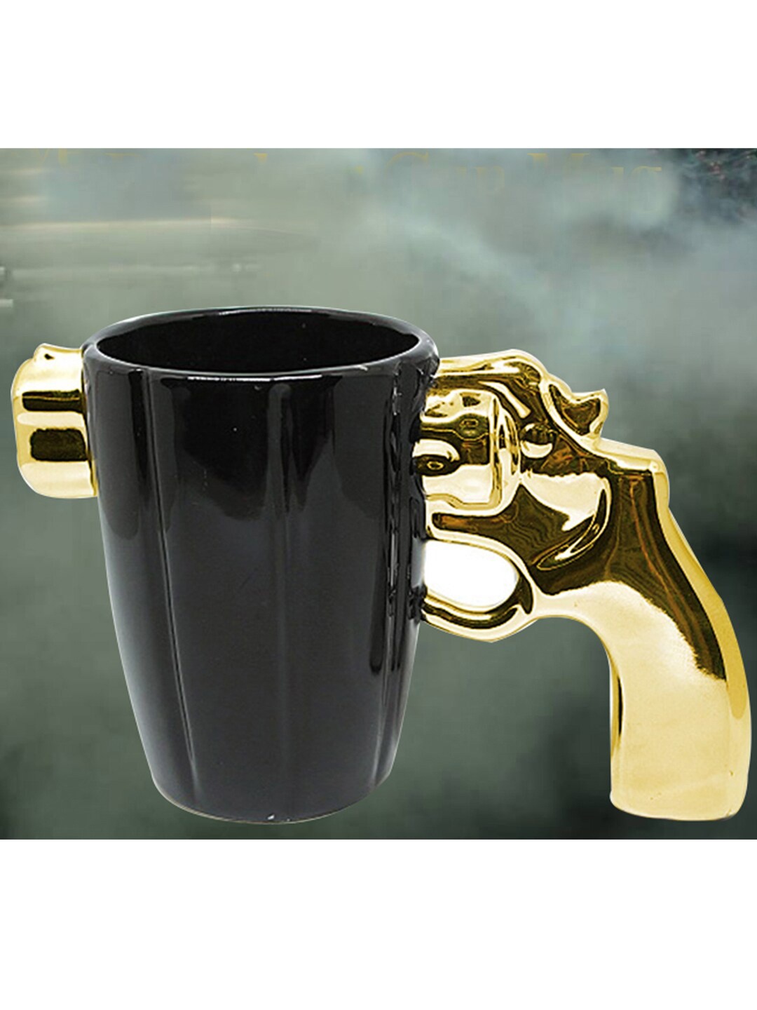 

BonZeaL Gold-Toned & Black Solid Ceramic Glossy Cups Set of Cups and Mugs