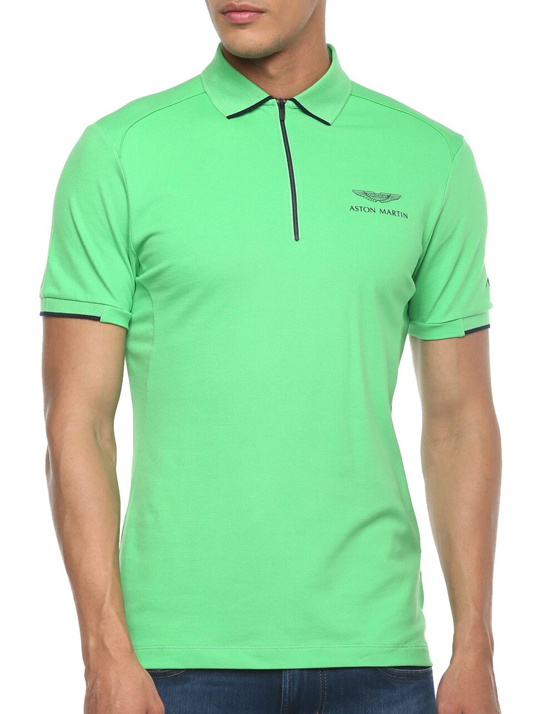 

HACKETT LONDON Men Green Polo Collar T-shirt