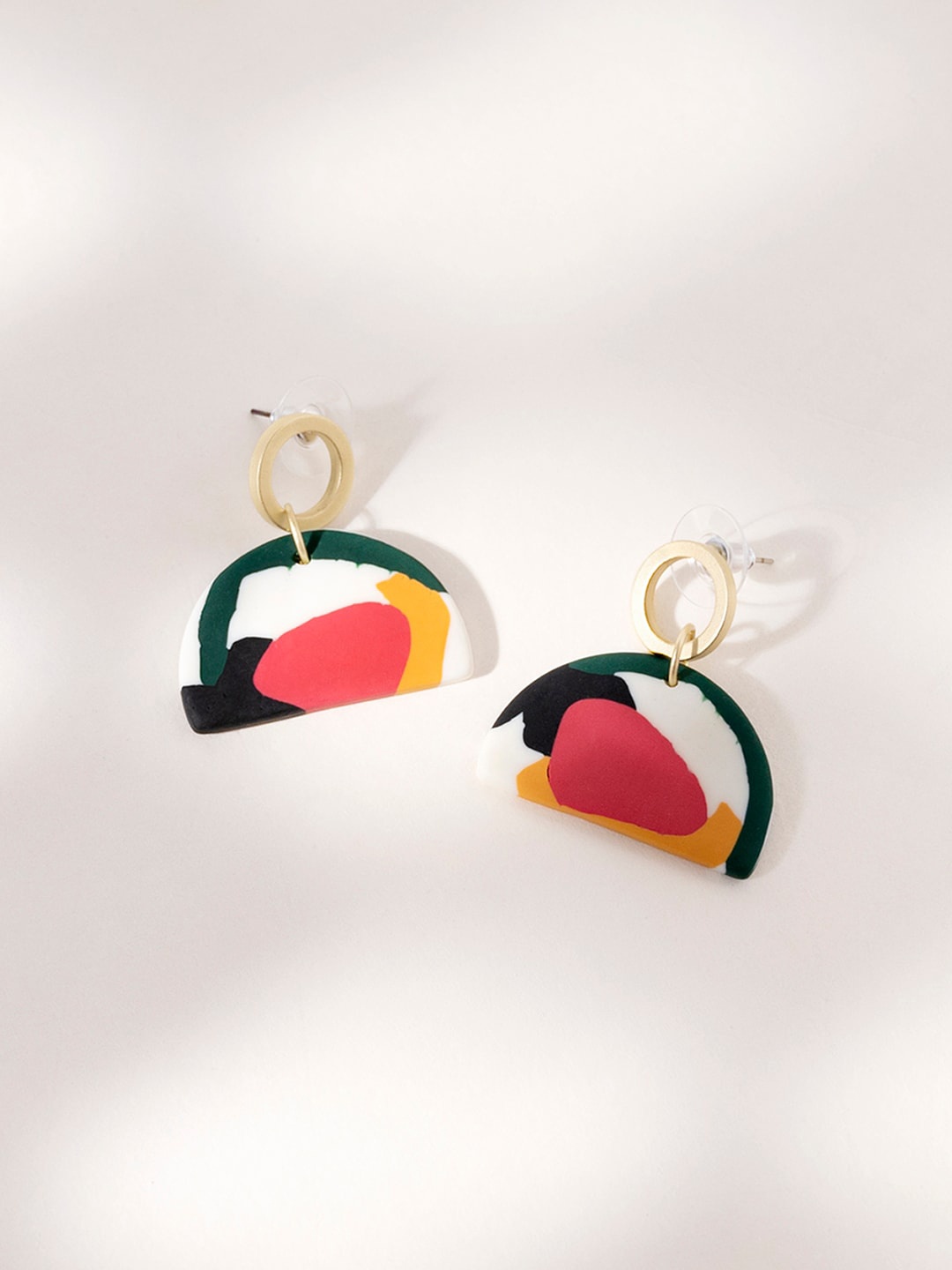 

Mikoto by FableStreet Multicoloured Geometric Drop Earrings, Multi