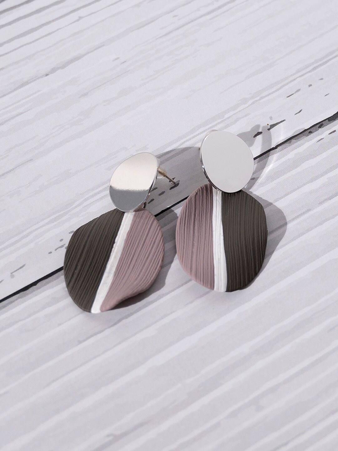 

March by FableStreet Black & Grey Contemporary Drop Earrings