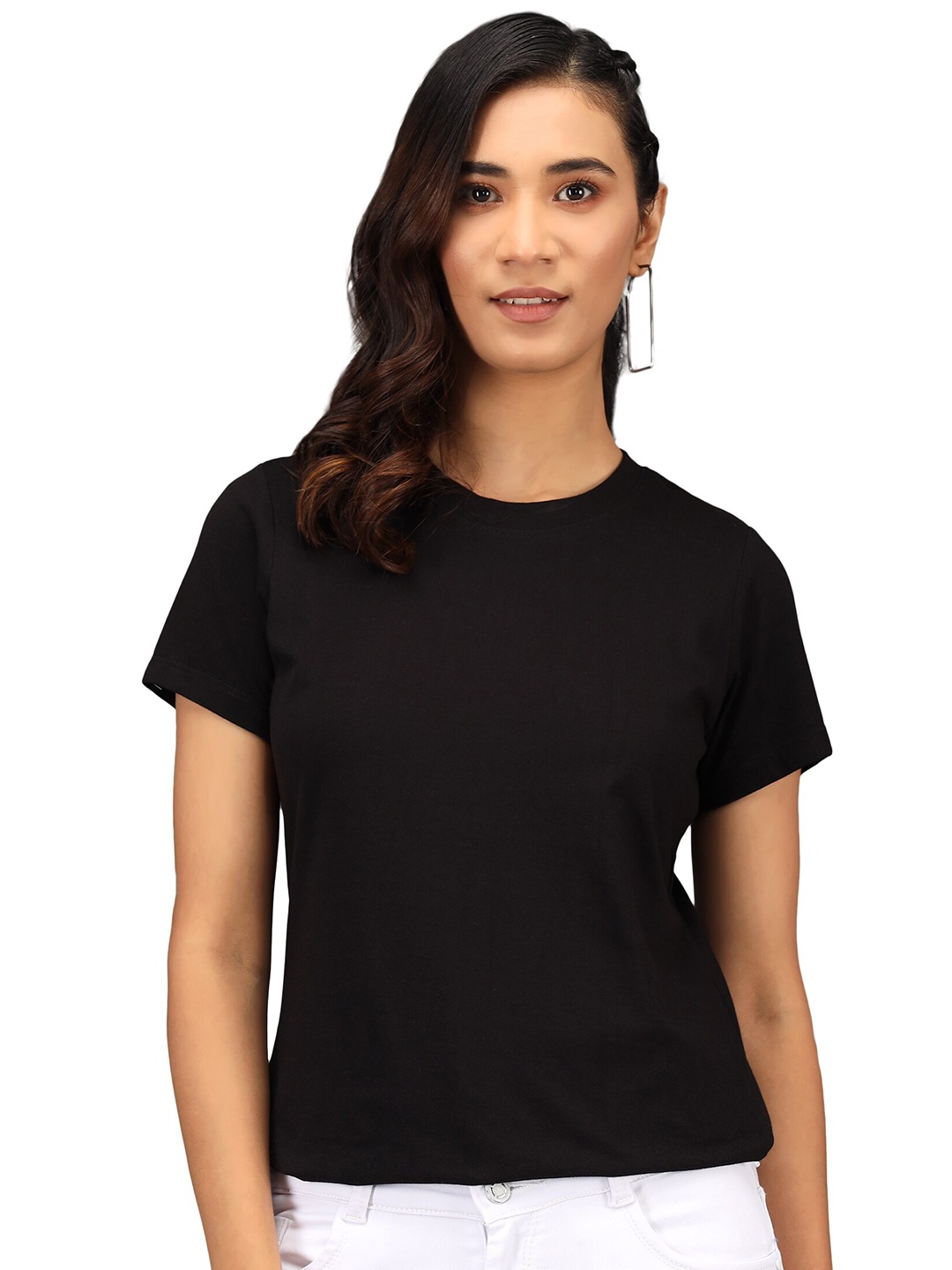 

PockMAN Women Black T-shirt