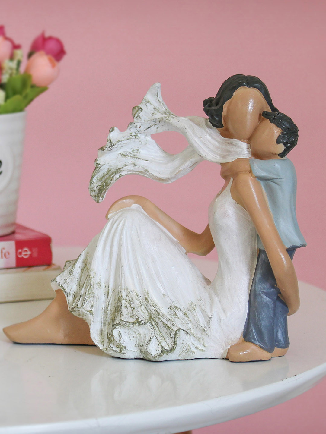 

TIED RIBBONS White & Brown Handcrafted Mother With Child Showpiece