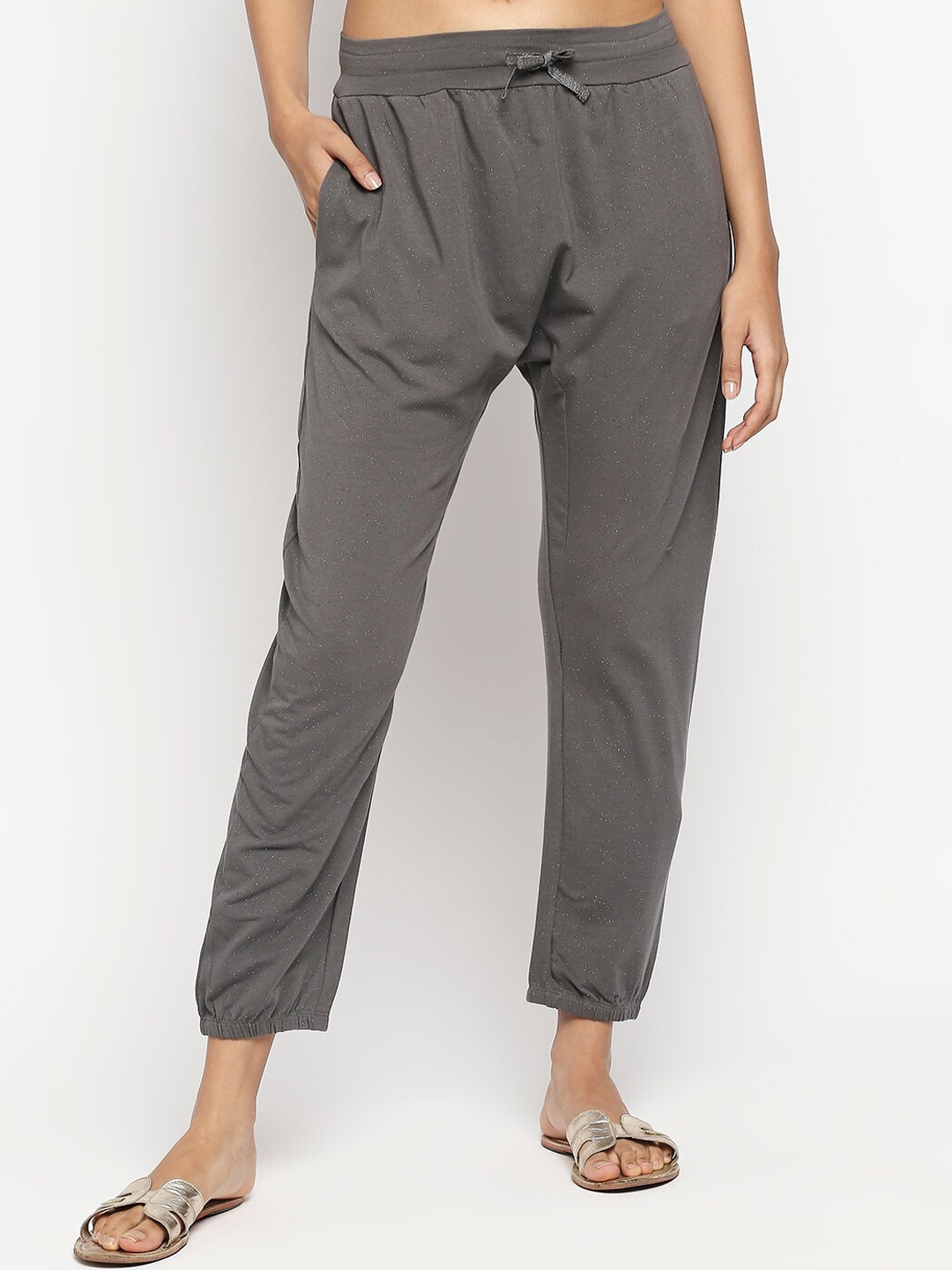 

effy Women Grey Straight Fit Track Pants