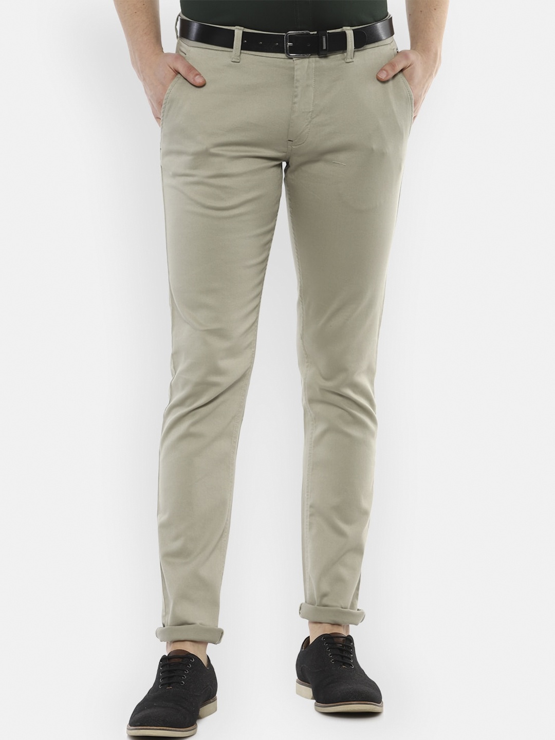 

Louis Philippe Sport Men Beige Solid Slim Fit Chinos