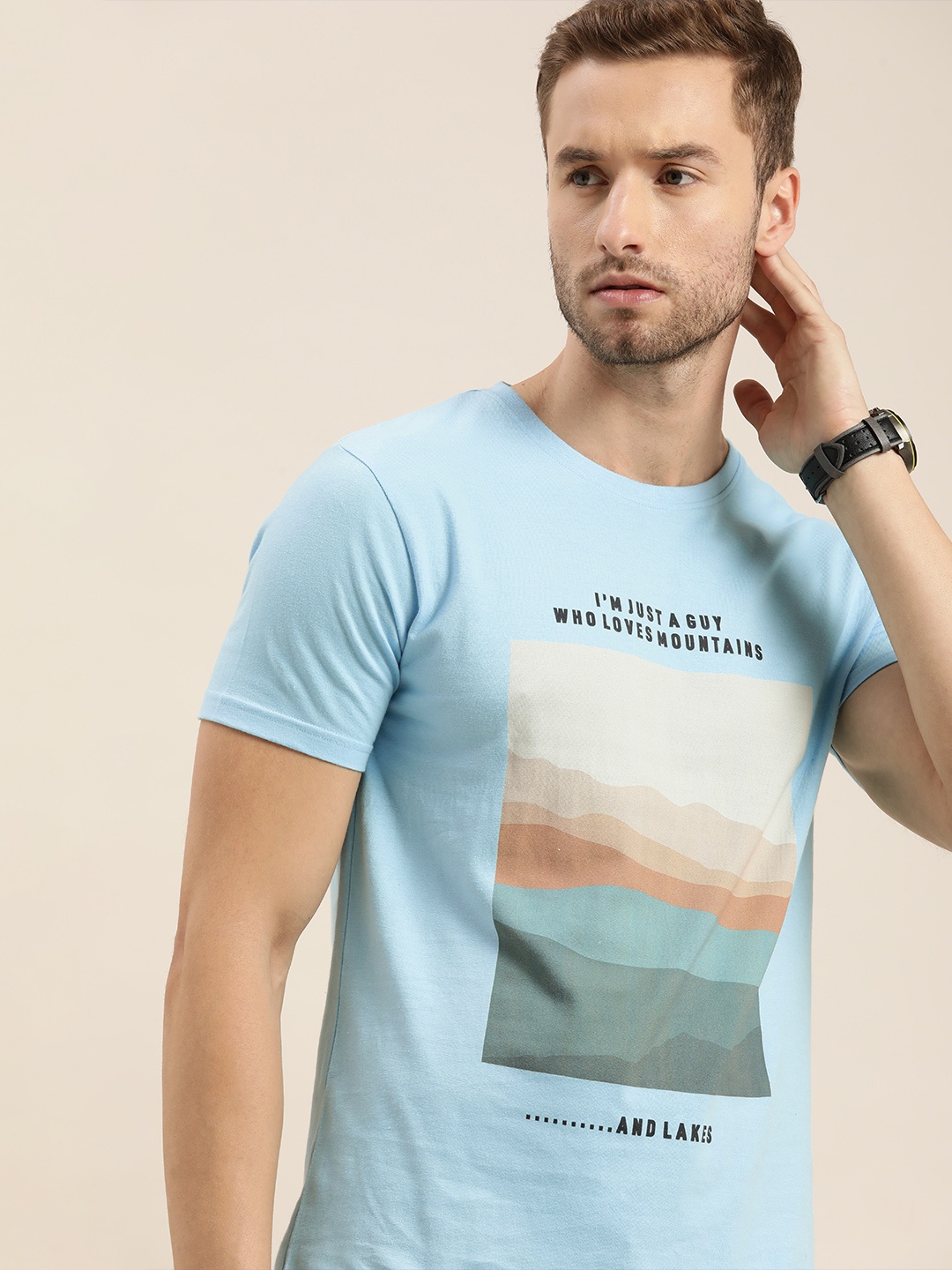 

Moda Rapido Men Blue Graphical Printed Casual T-shirt