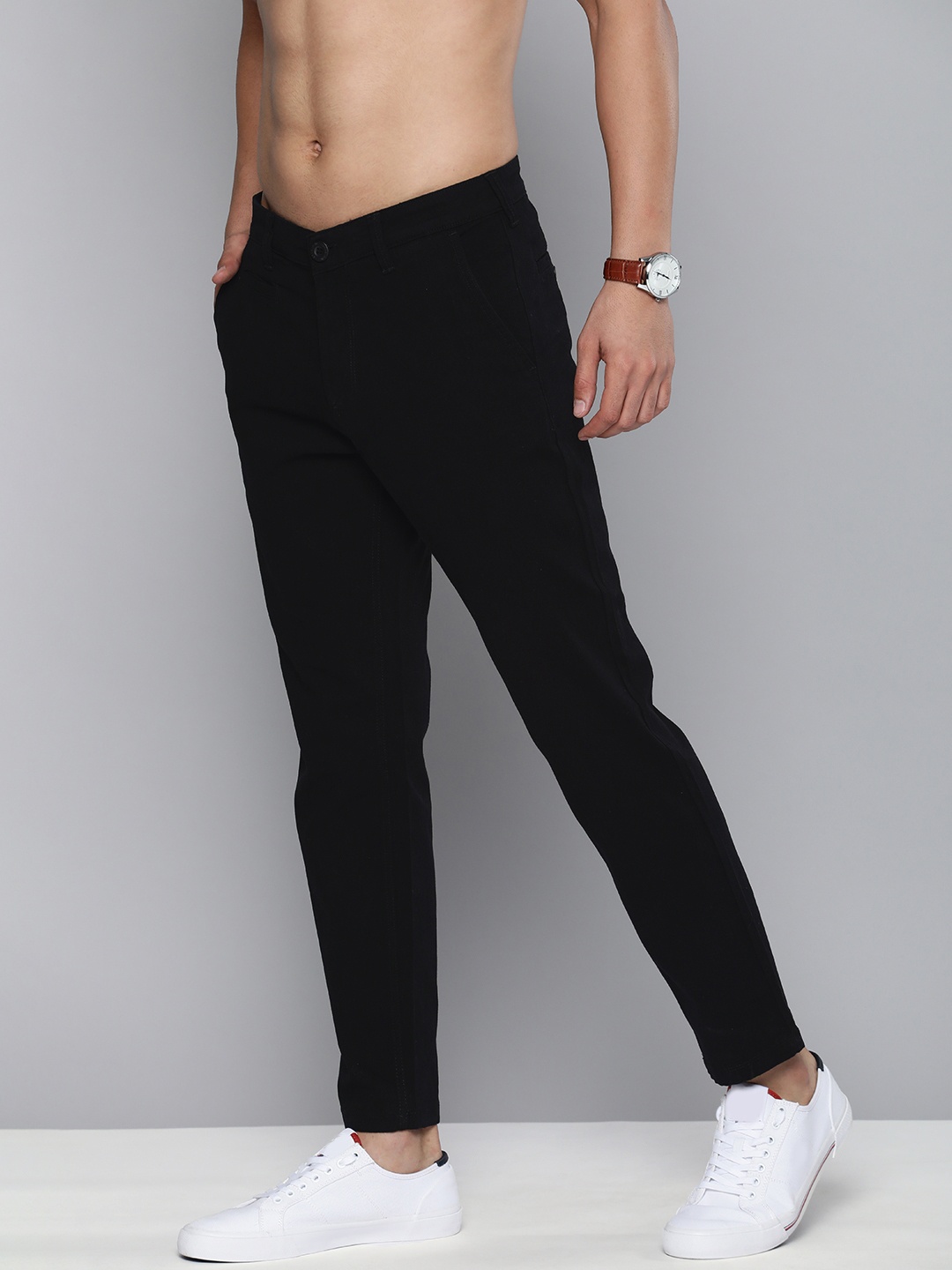 

HERE&NOW Men Black Slim Fit Trousers