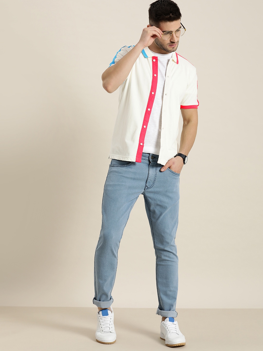 

Moda Rapido Men Beige Polo Collar Pure Cotton T-shirt