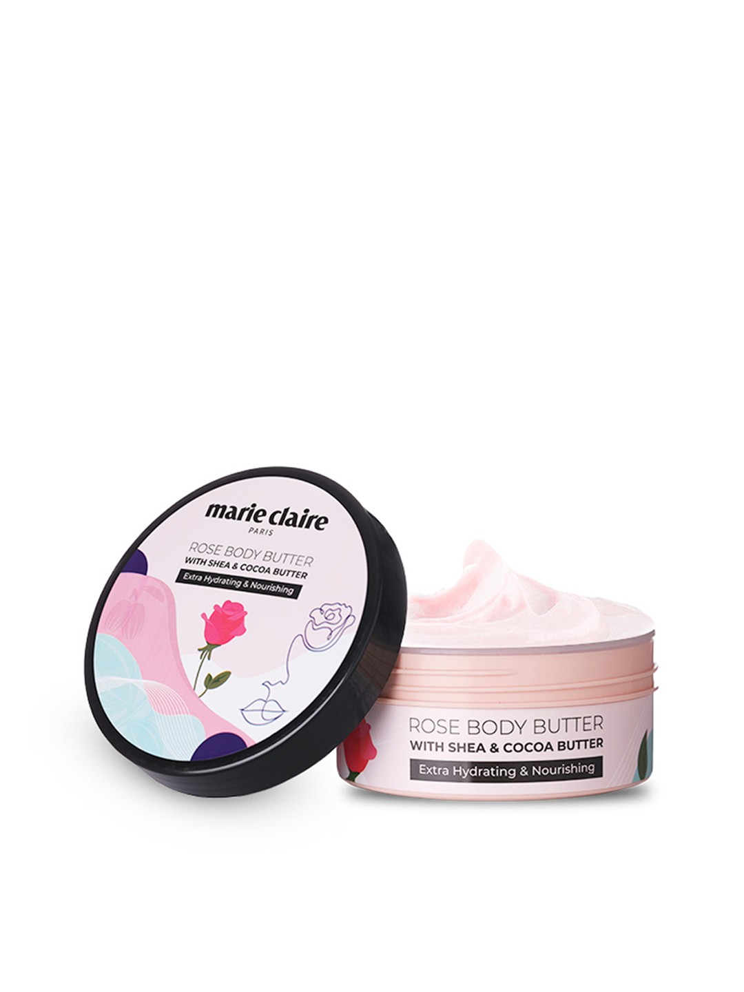 

Marie Claire Rose Vegan Body Butter with Shea & Cocoa Butter - 200 ml, Pink
