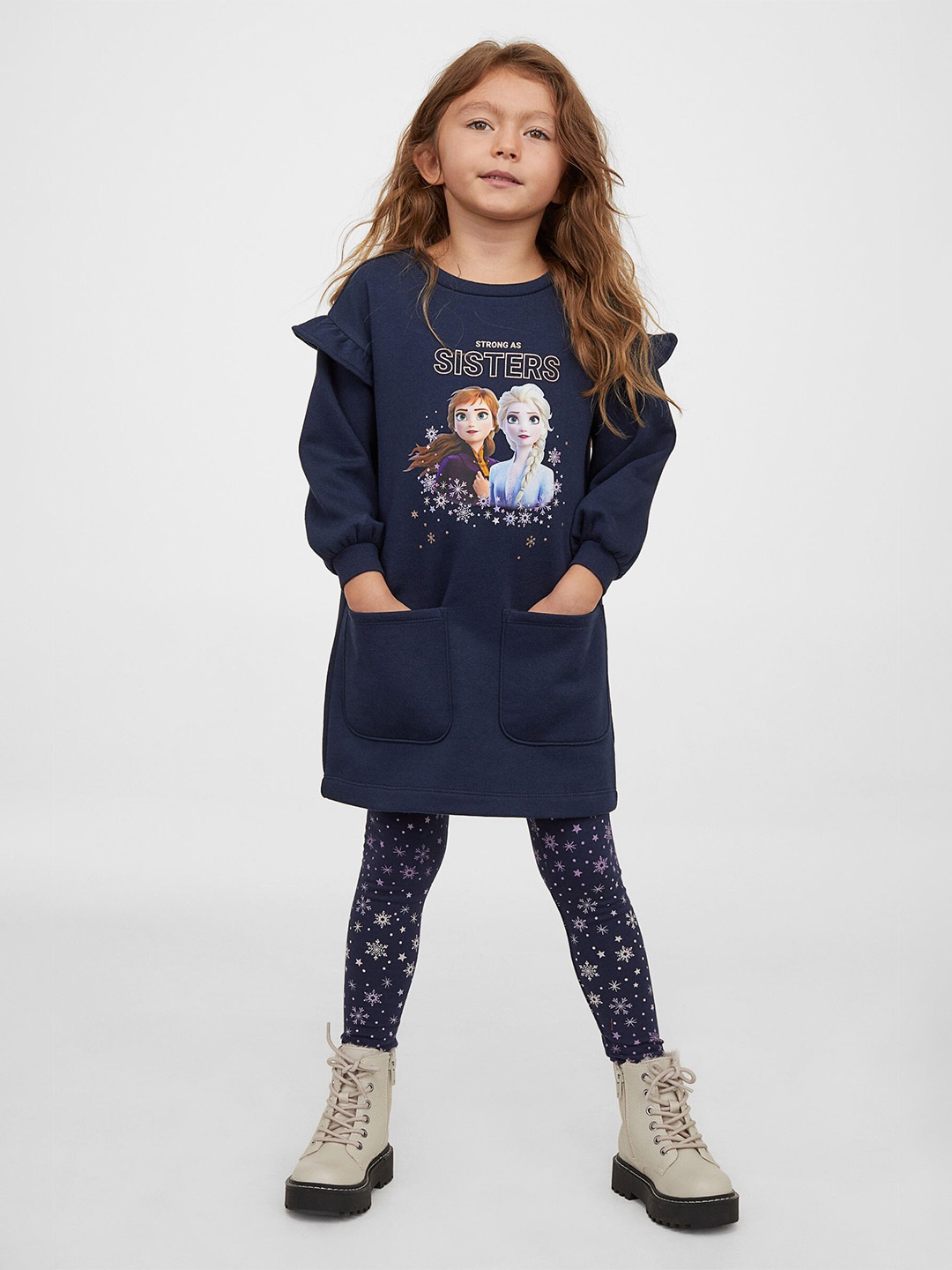 

H&M Girls Blue 2-piece printed set