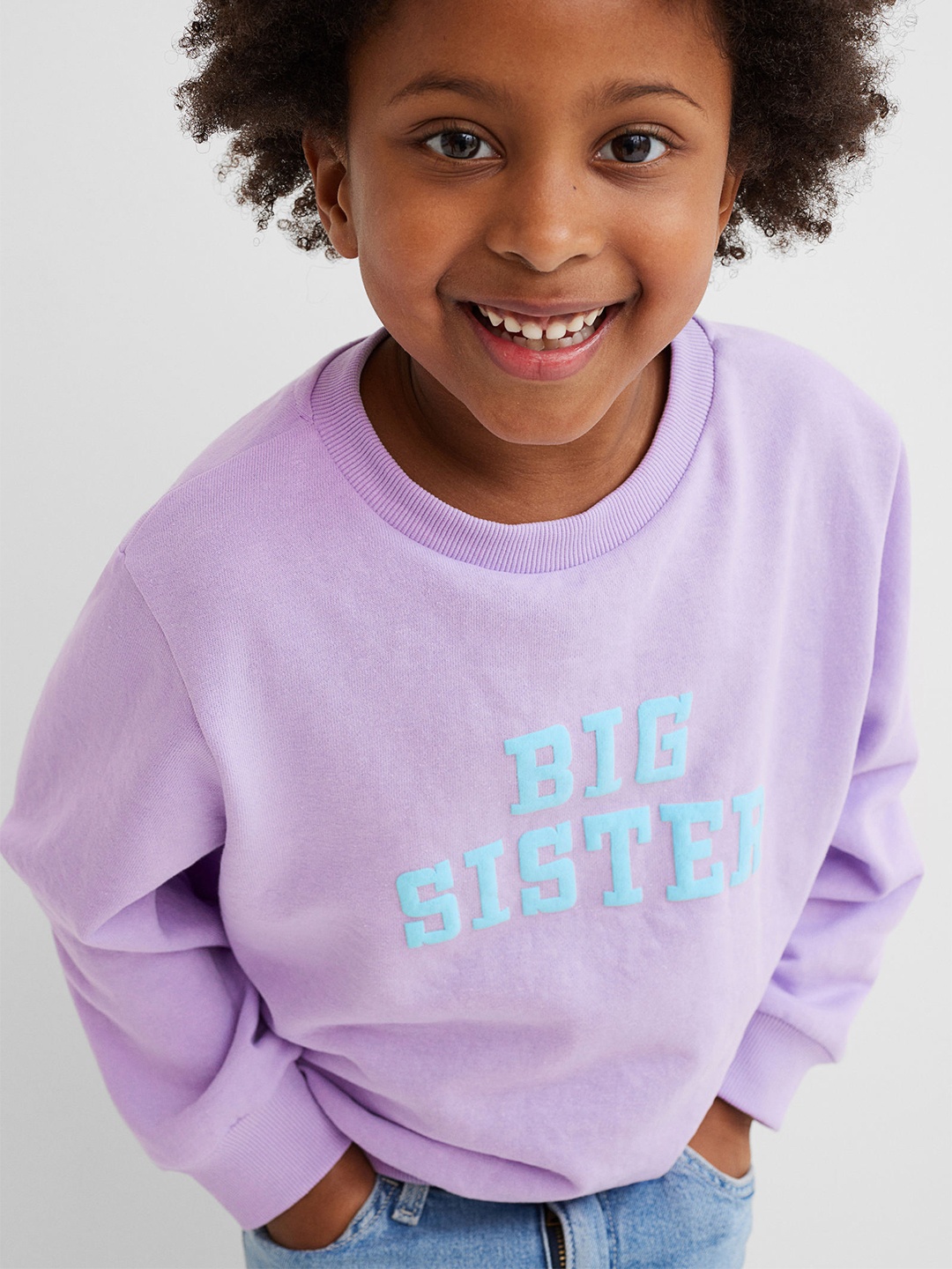 

H&M Girls Purple Oversized Sibling Sweatshirt