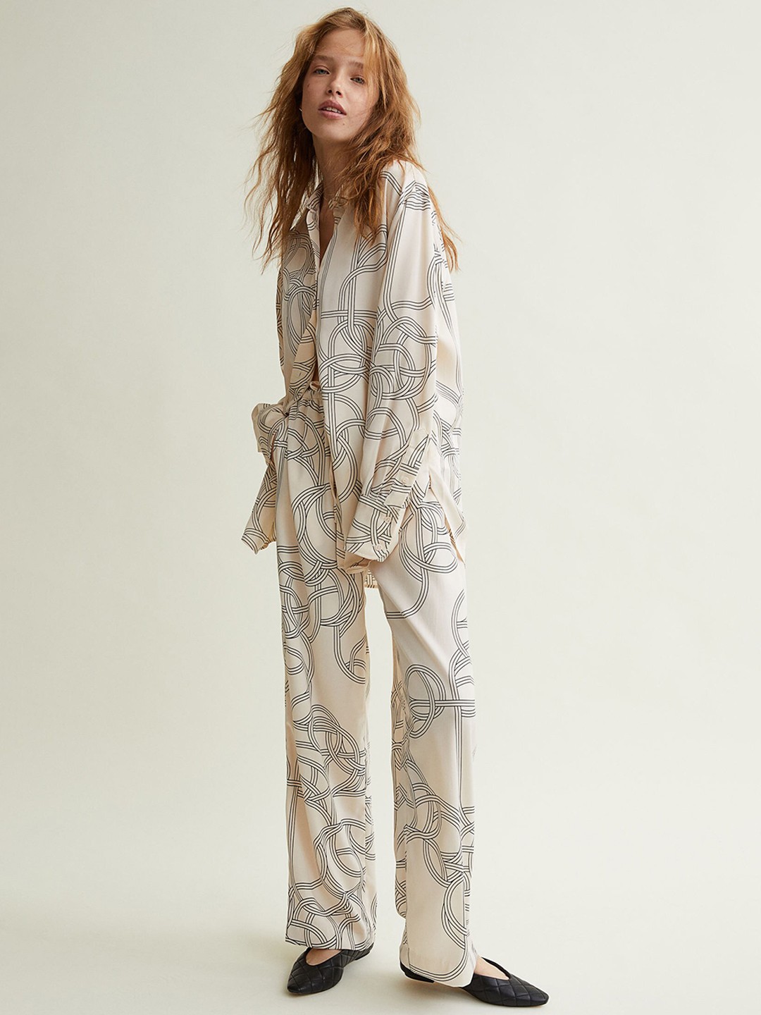 

H&M Women White Wide Trousers