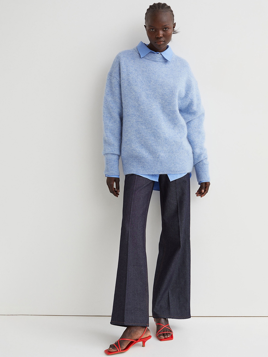 

H&M Women Blue Mohair-blend jumper