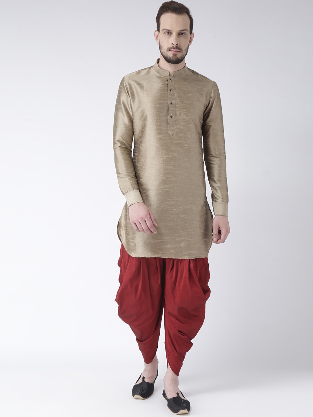 

DEYANN Men Brown Dupion Silk Kurta with Dhoti Pants