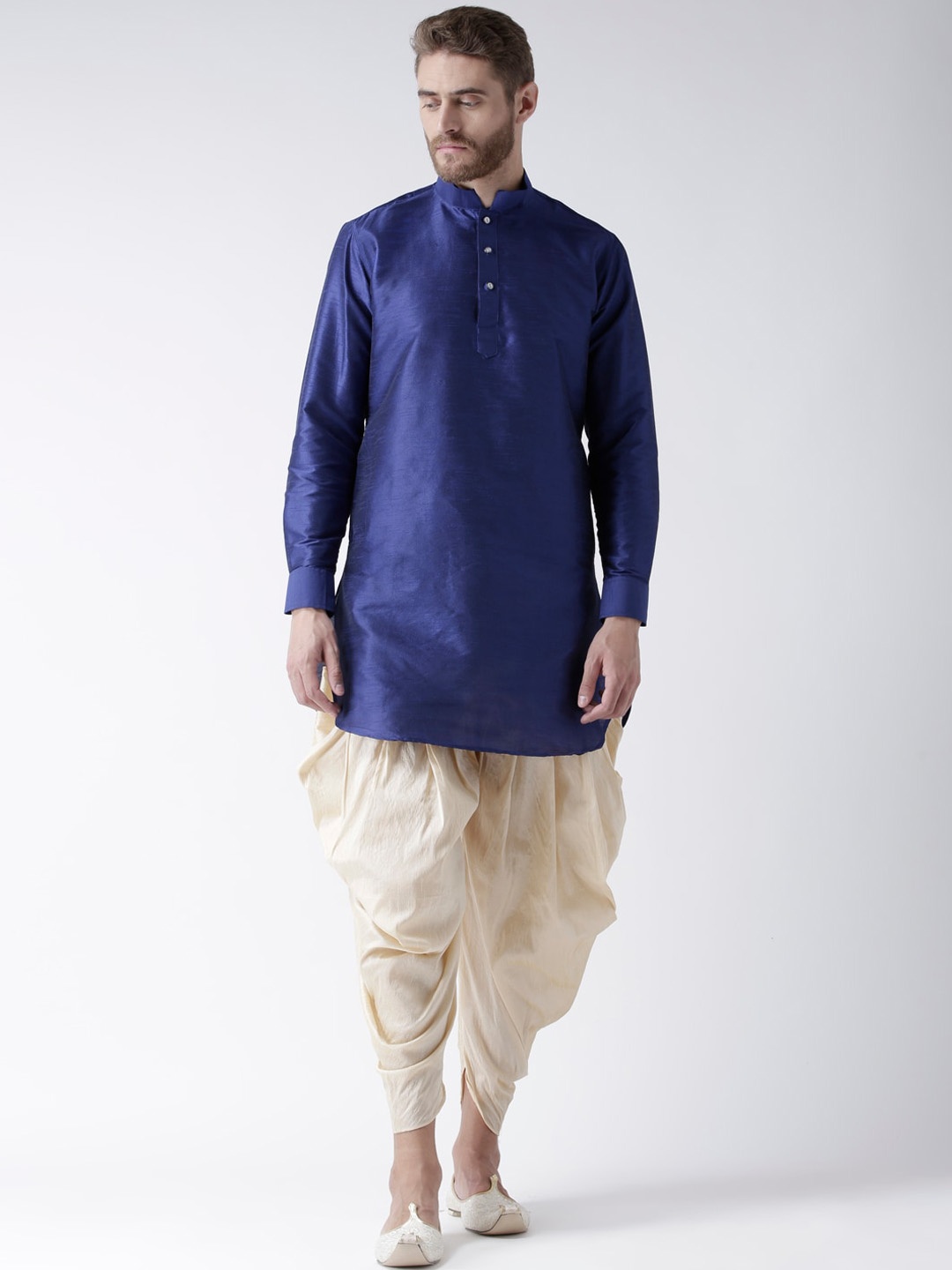 

DEYANN Men Blue Dupion Silk Pathani Kurta With Patiala