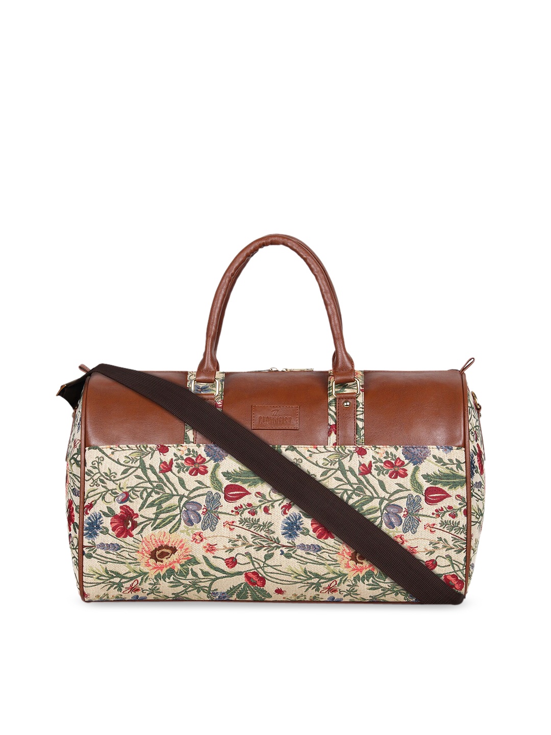 

THE CLOWNFISH Yellow & Brown Printed Duffel Bag