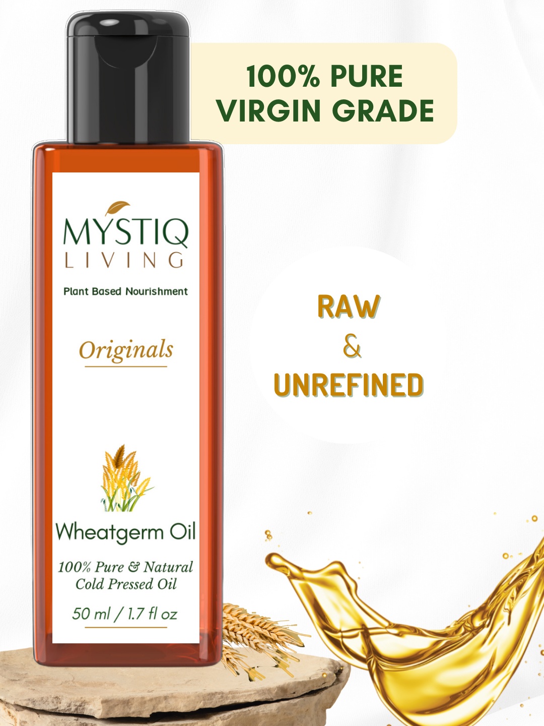 

MYSTIQ LIVING Cold Pressed Wheatgerm Oil - 50 ml, White