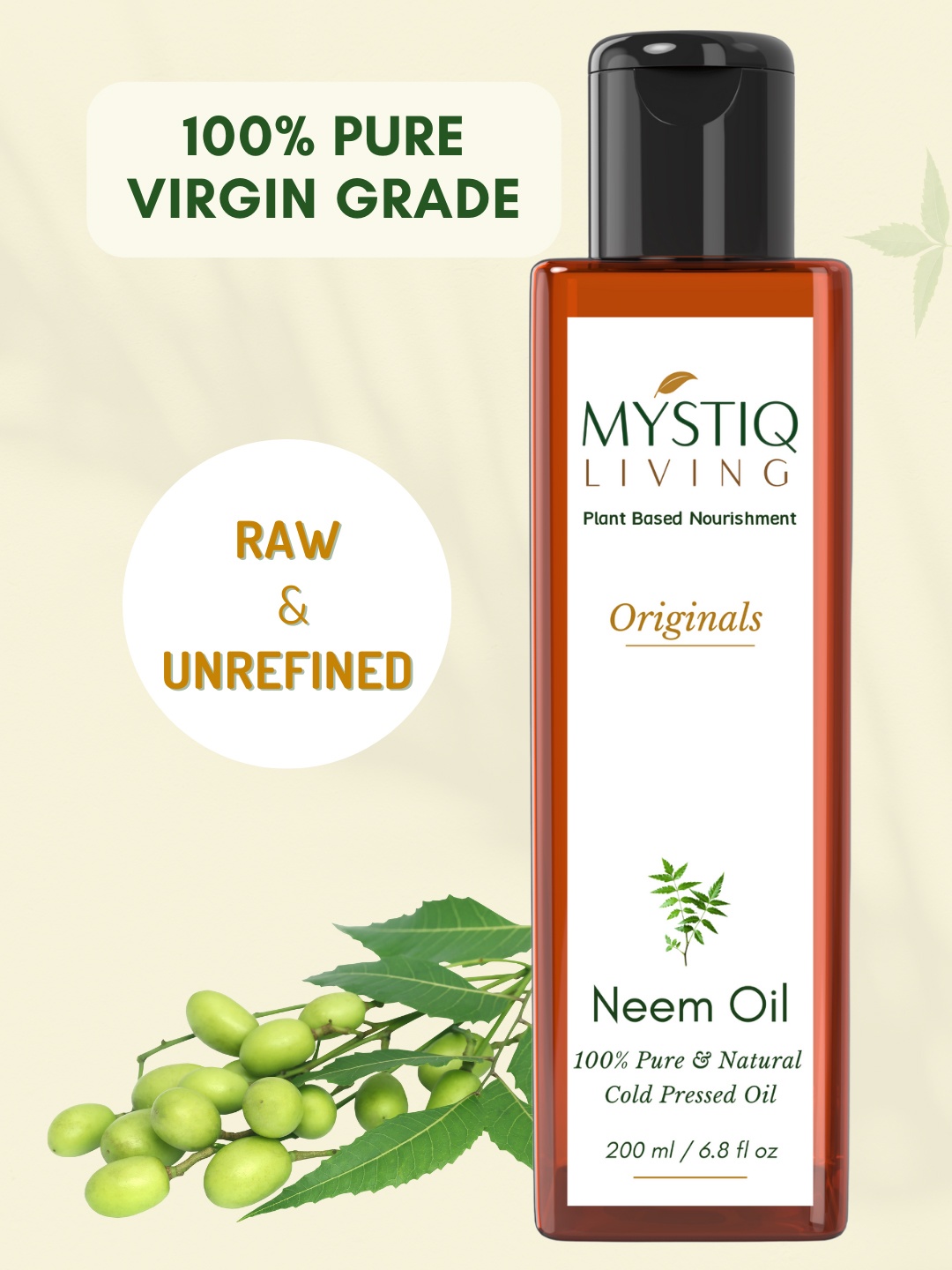 

MYSTIQ LIVING Cold Pressed Neem Oil - 200 ml, Brown