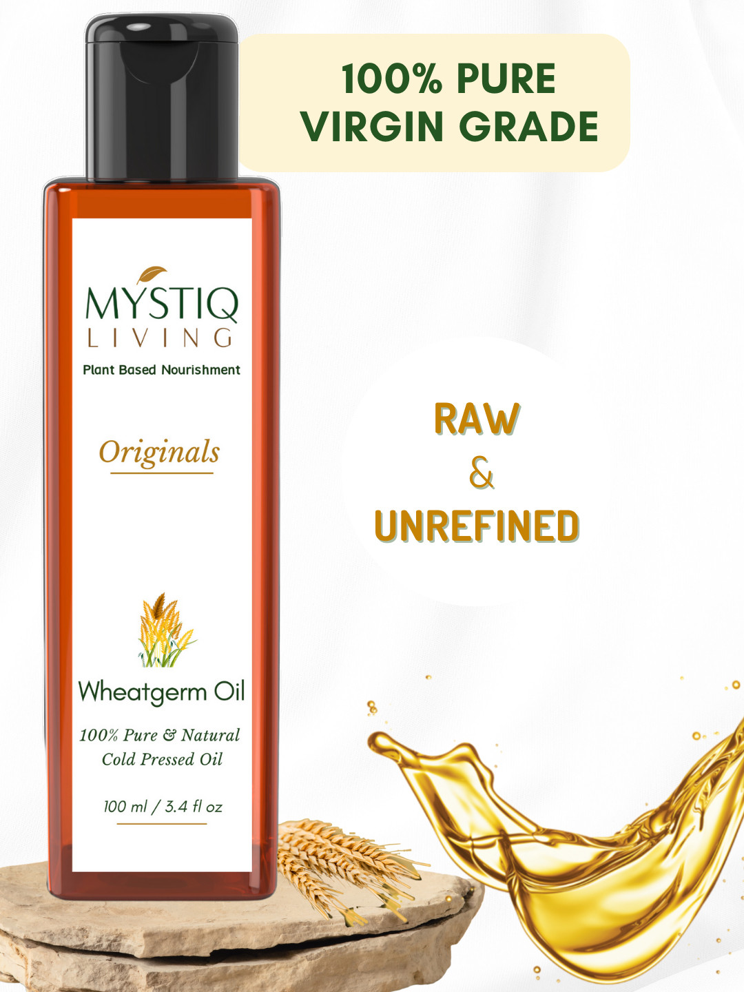 

MYSTIQ LIVING Cold Pressed Wheatgerm Oil - 100 ml, White