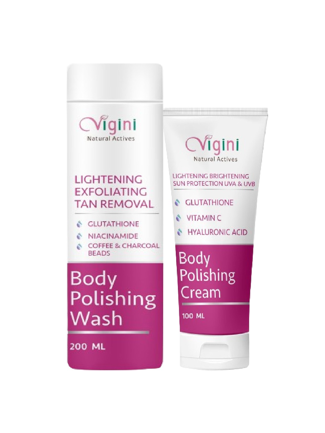 

Vigini Body Polishing Wash & Cream Kit, White
