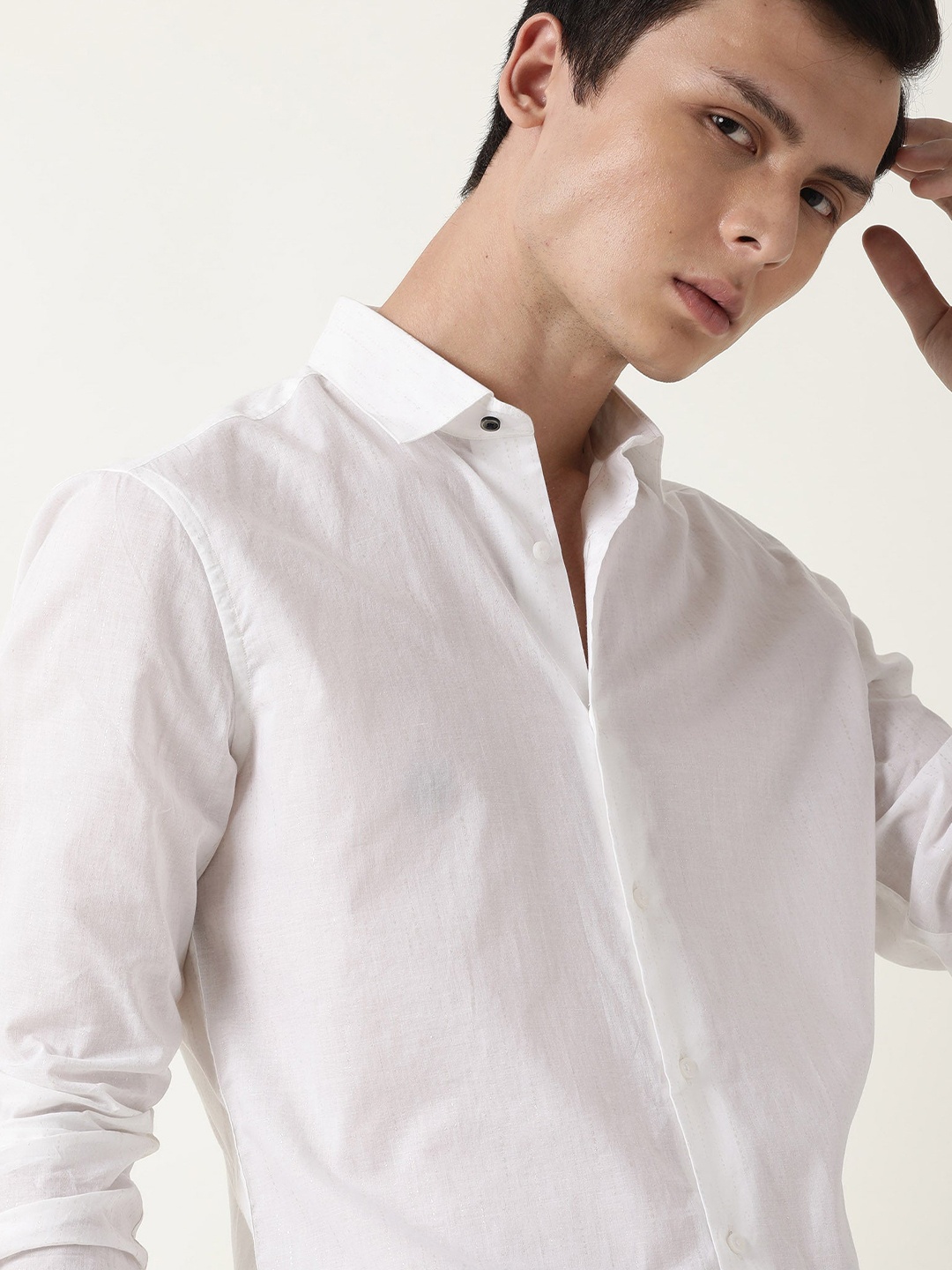 

RARE RABBIT Men Perly Slim Fit Shirt, White