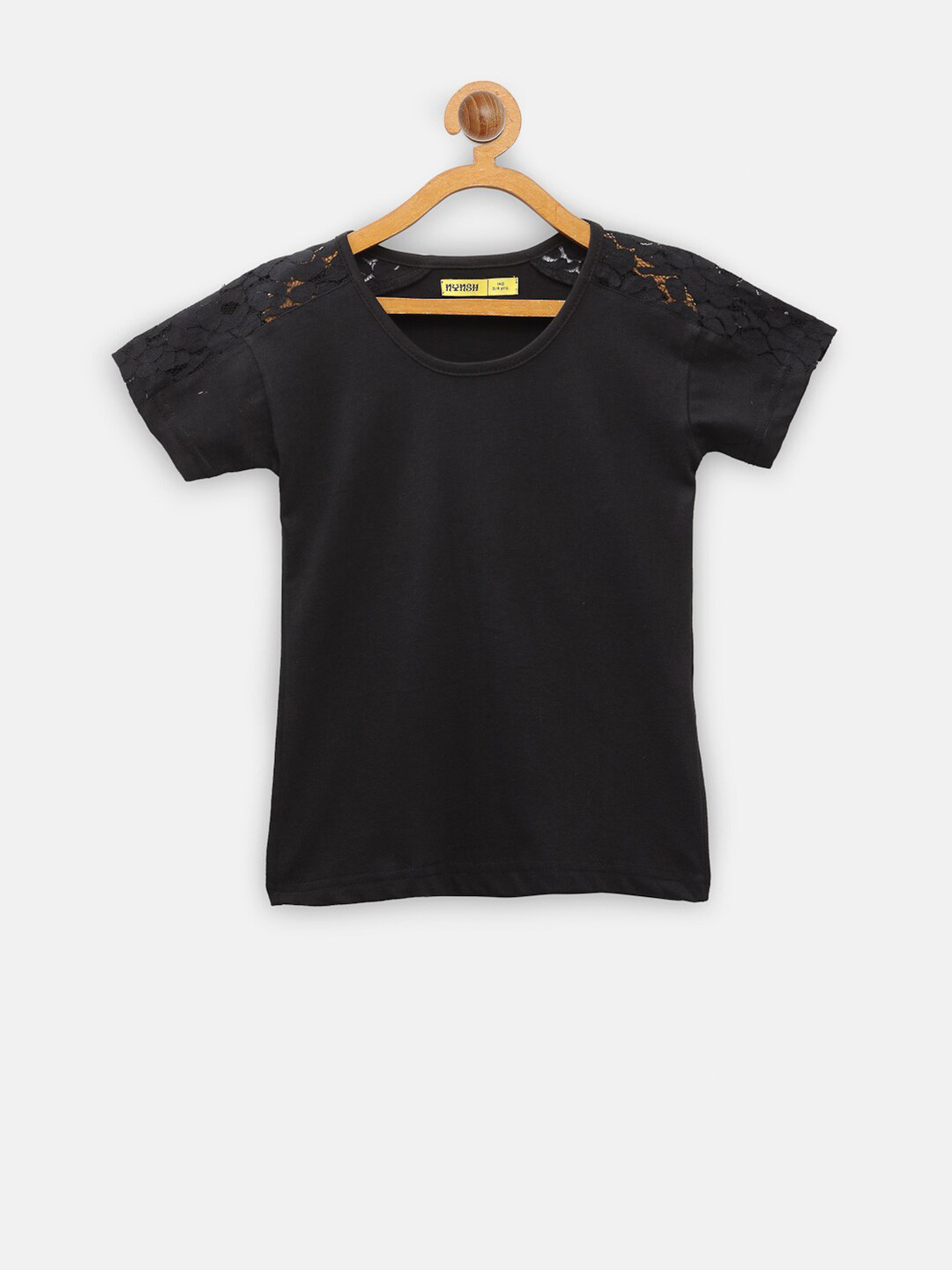 

NYNSH Girls Black Pure Cotton Top