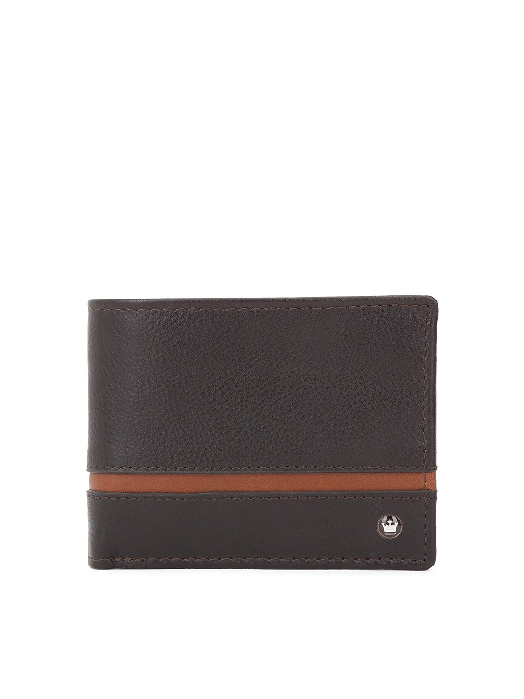 

Louis Philippe Men Brown Textured Leather Wallet