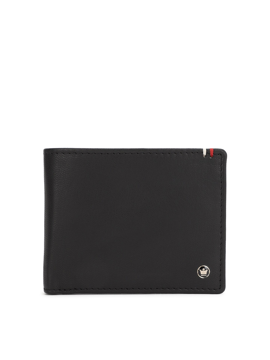 

Louis Philippe Men Black & Blue Textured Leather Two Fold Wallet