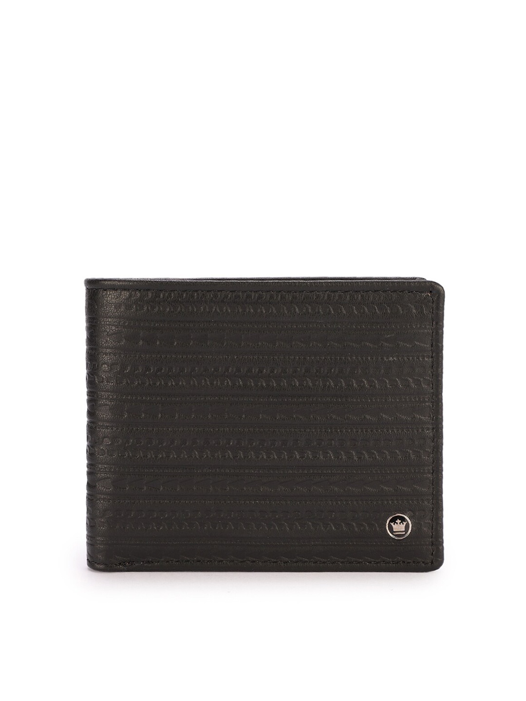 

Louis Philippe Men Black Textured Leather Wallet