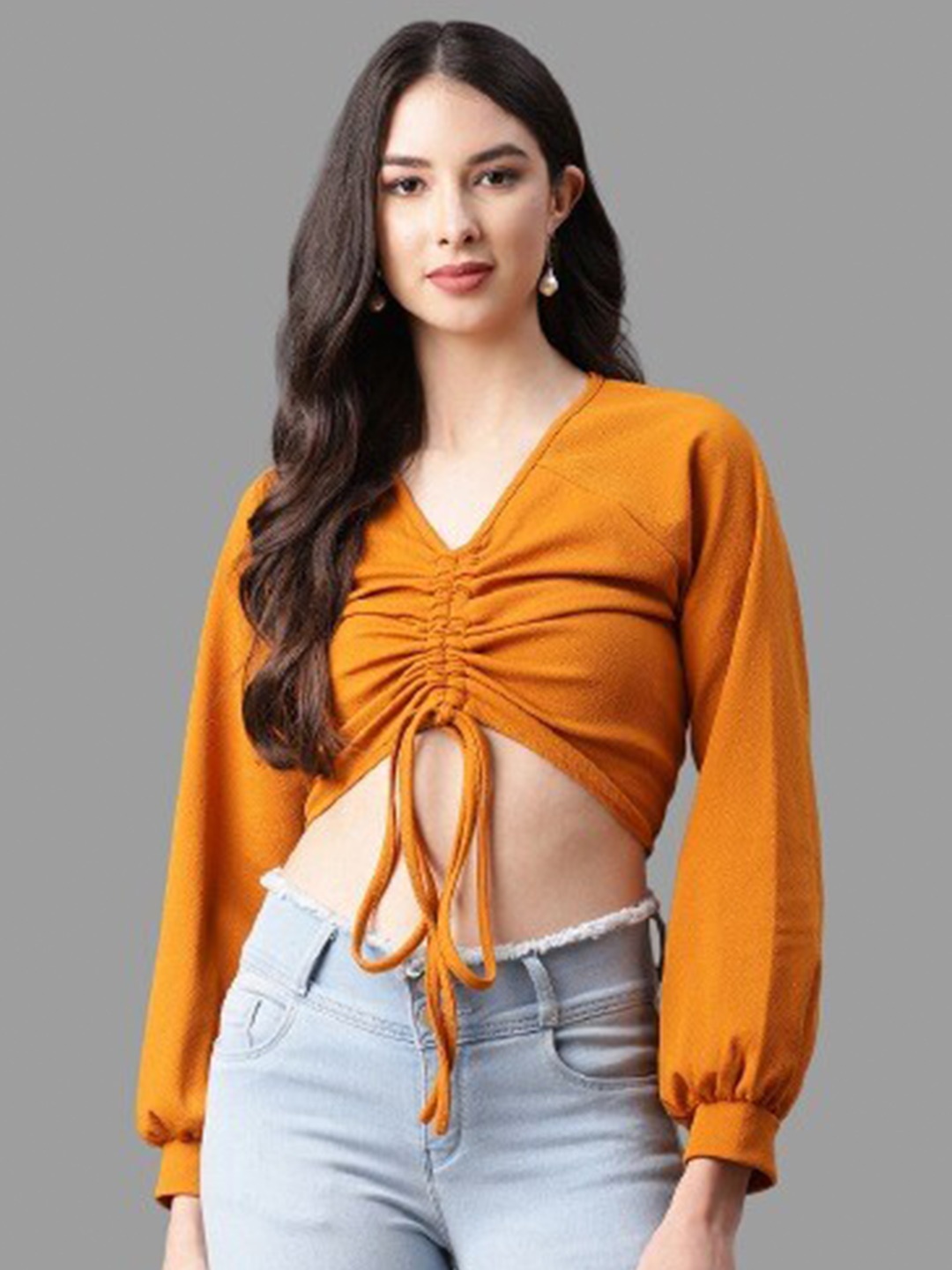 

The Vanca Yellow Crop Solid Top