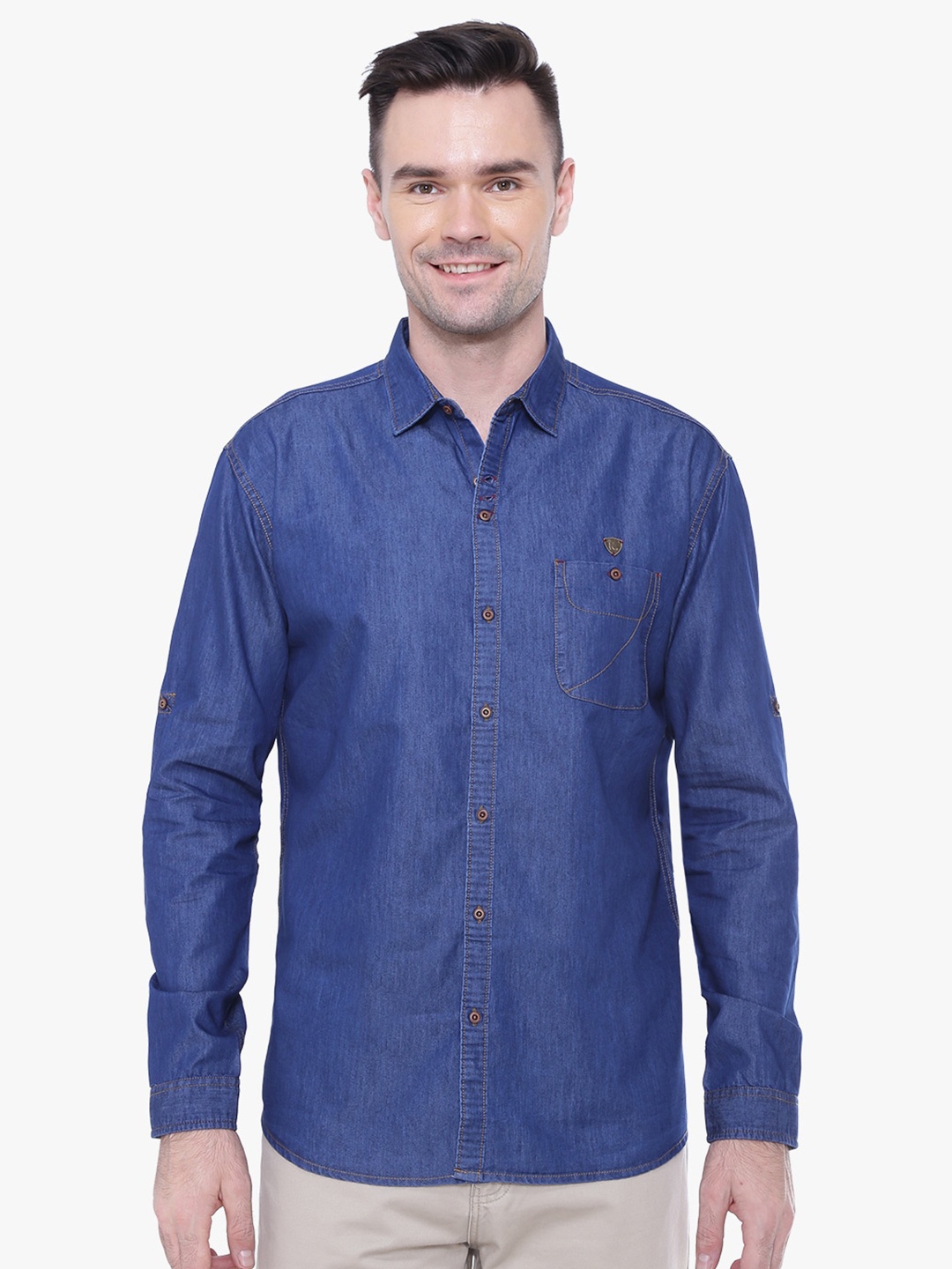 

Kuons Avenue Men Blue Smart Slim Fit Casual Shirt