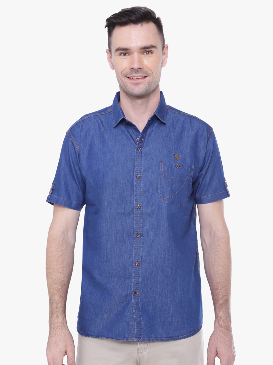 

Kuons Avenue Men Blue Smart Slim Fit Casual Shirt