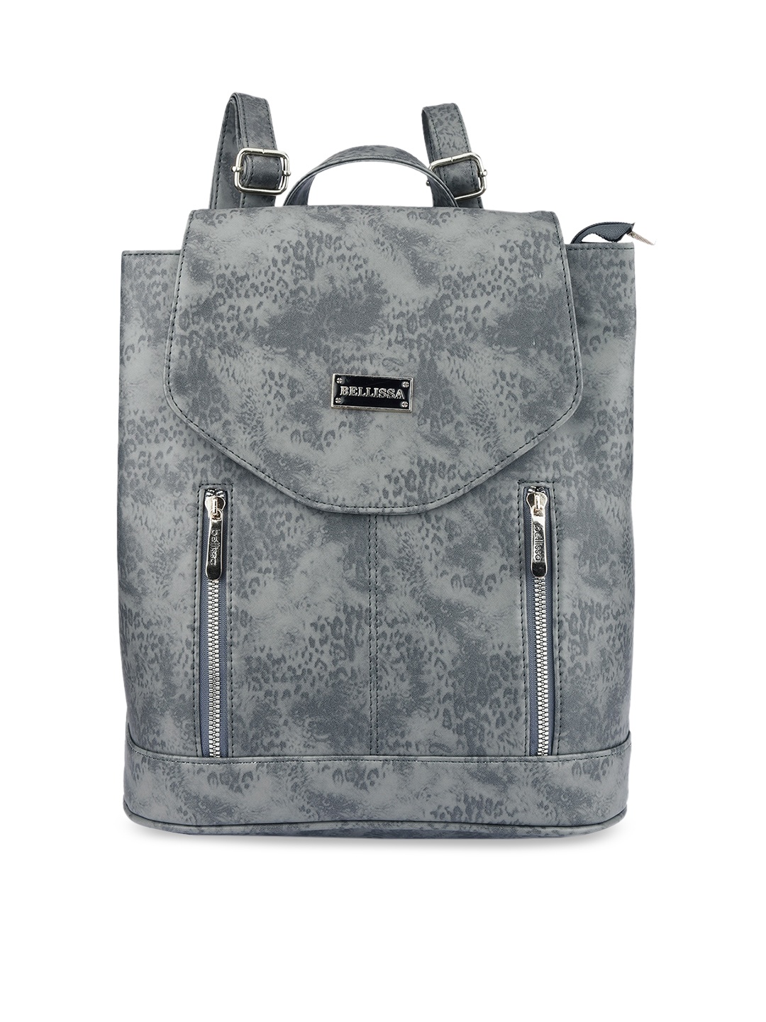 

Bellissa Grey PU Structured Handheld Bag with Cut Work