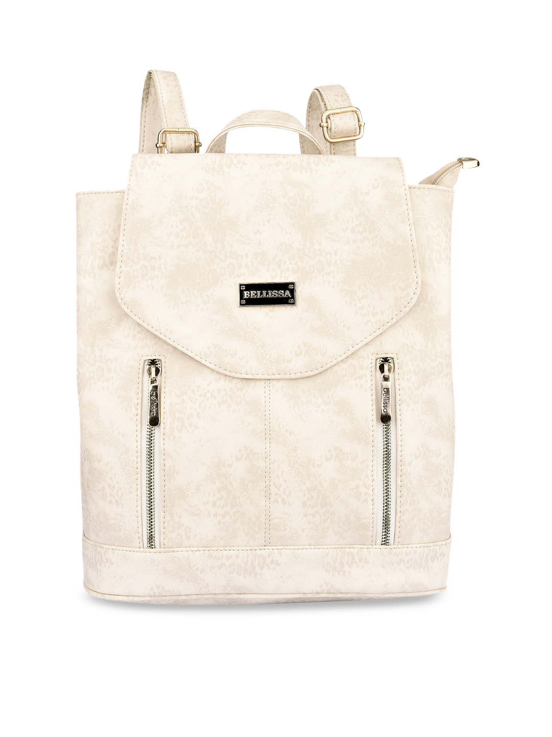 

Bellissa Cream-Coloured PU Structured Handheld Bag