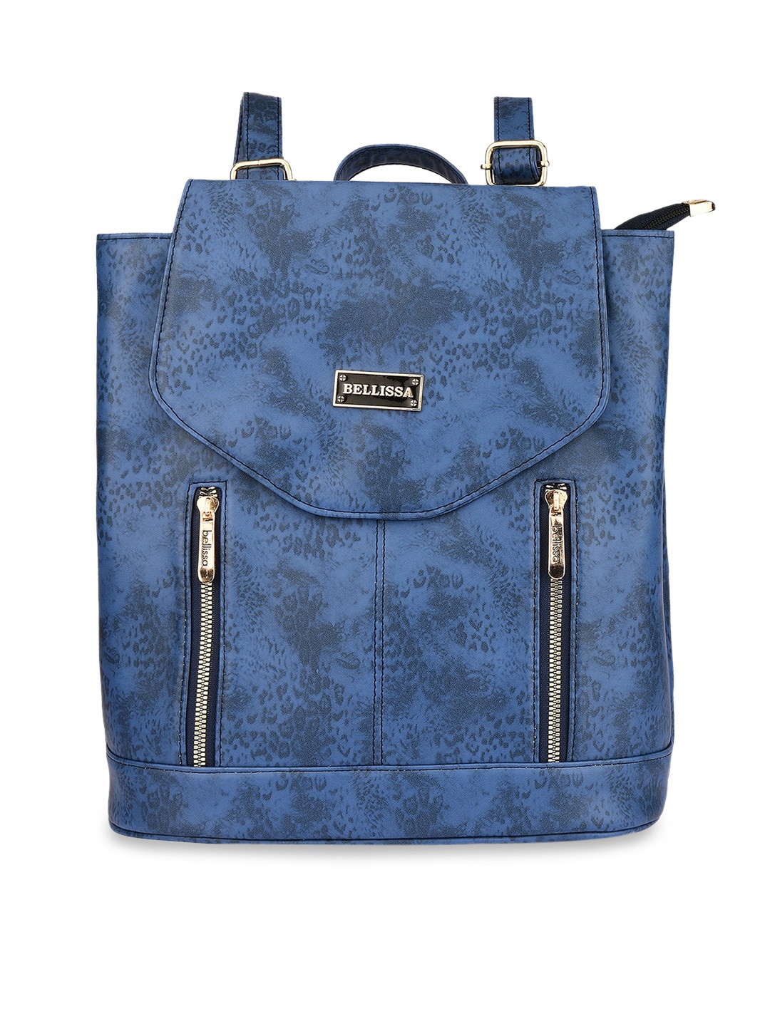 

Bellissa Blue PU Shopper Sling Bag with Cut Work