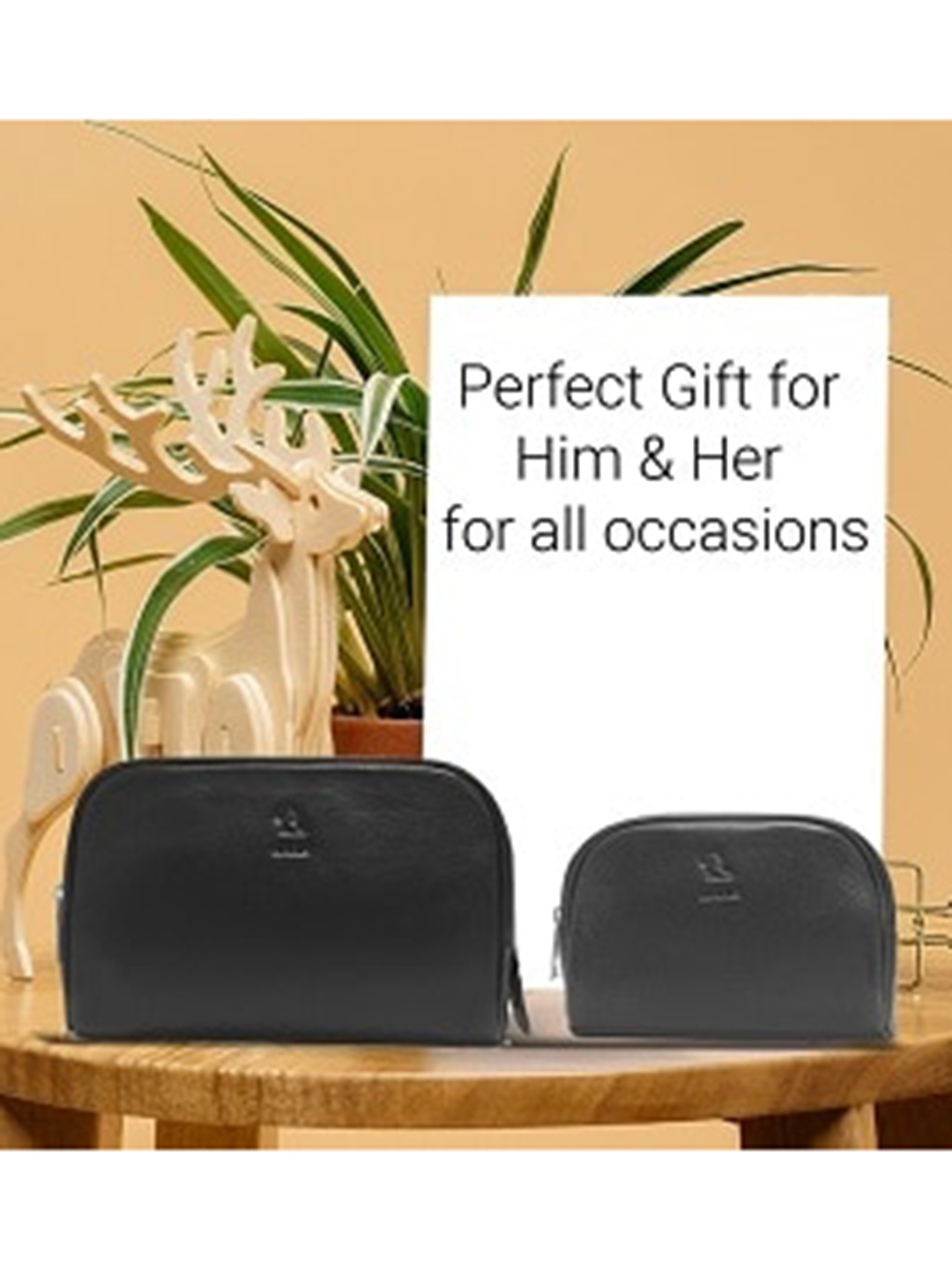 

Kara Set Of 2 Black Solid Multi-Purpose Toiletry Kit