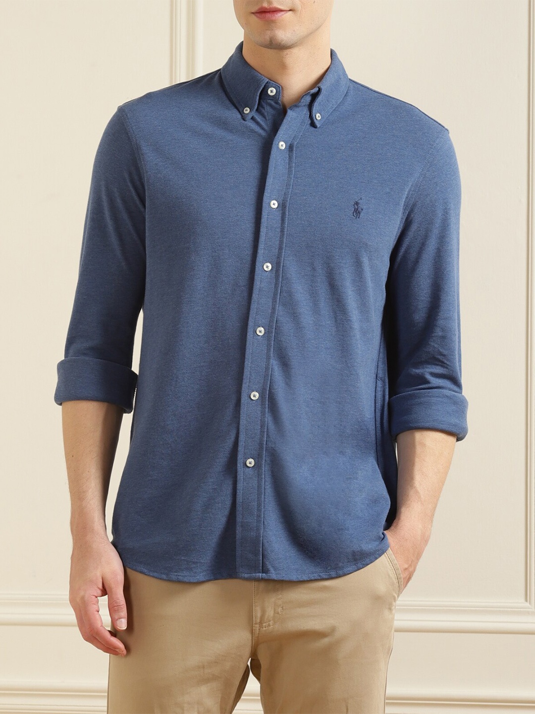 

Polo Ralph Lauren Men Blue Cotton Casual Shirt